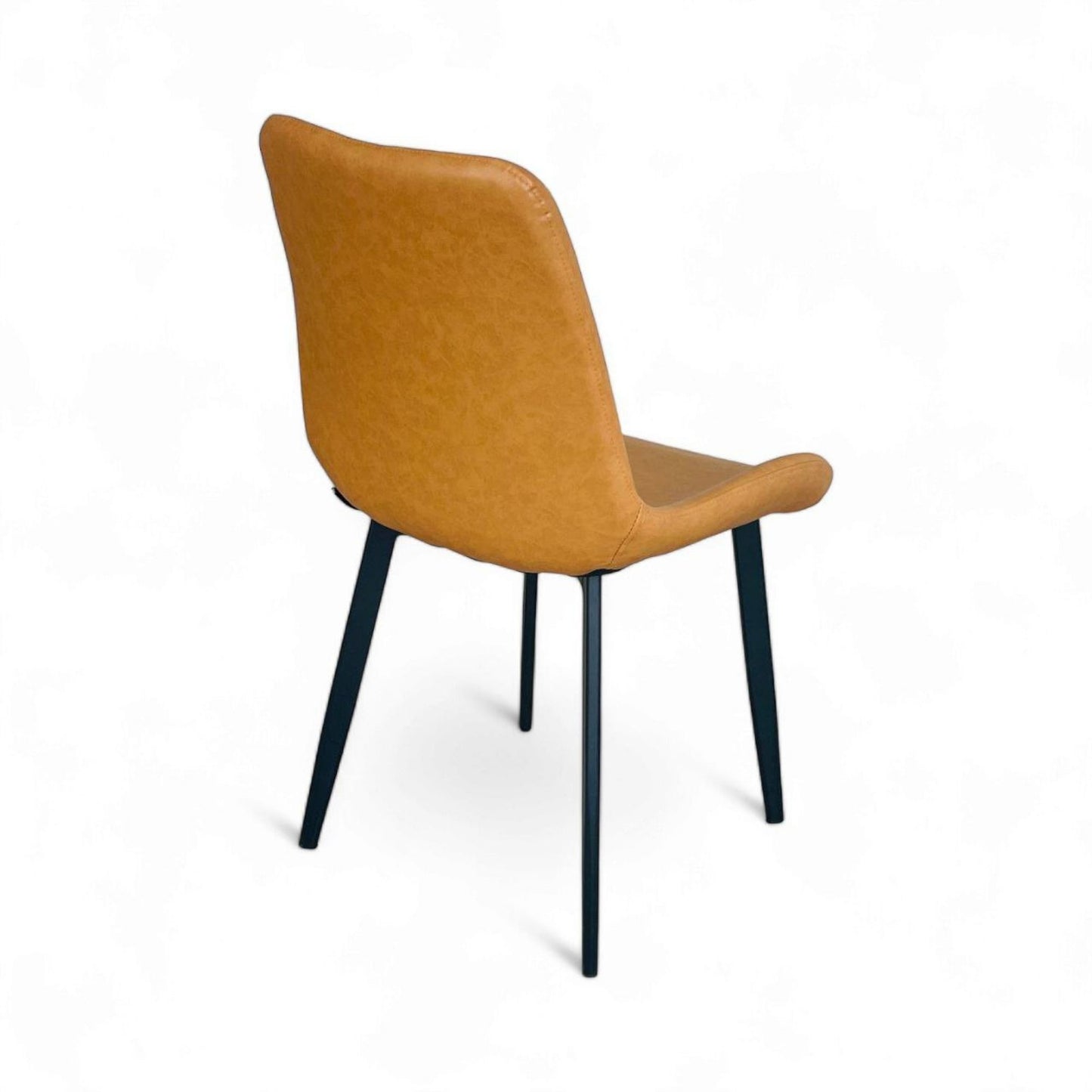 Silla Luxury Spoon En Cuero Con Patas Metálicas