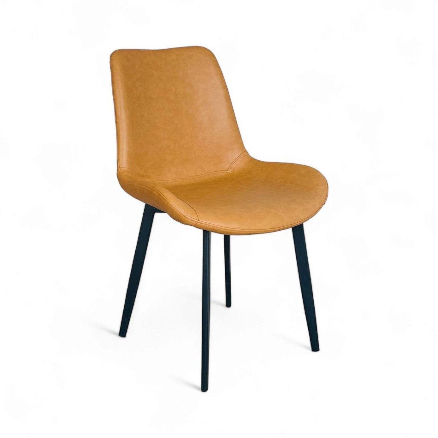 Silla Luxury Spoon En Cuero Con Patas Metálicas