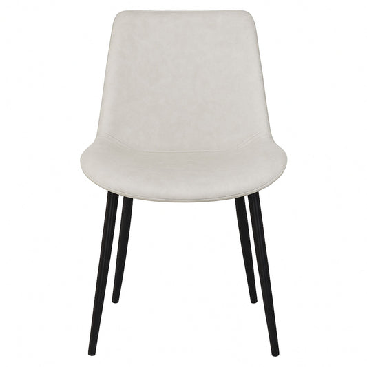 Silla Luxury Spoon En Cuero Con Patas Metálicas