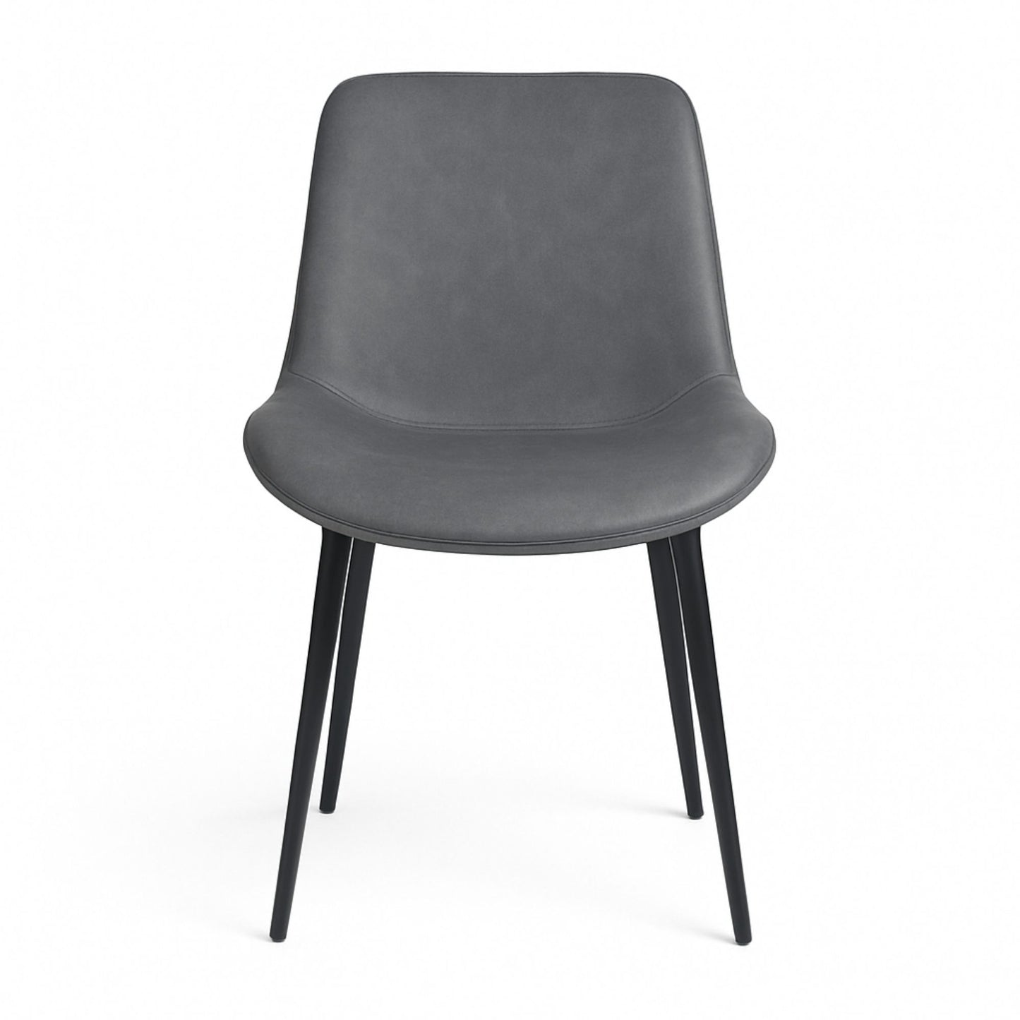 Silla Luxury Spoon En Cuero Con Patas Metálicas