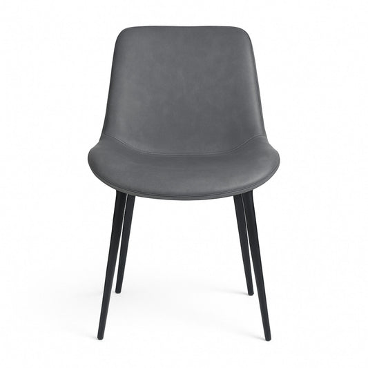 Silla Luxury Spoon En Cuero Con Patas Metálicas