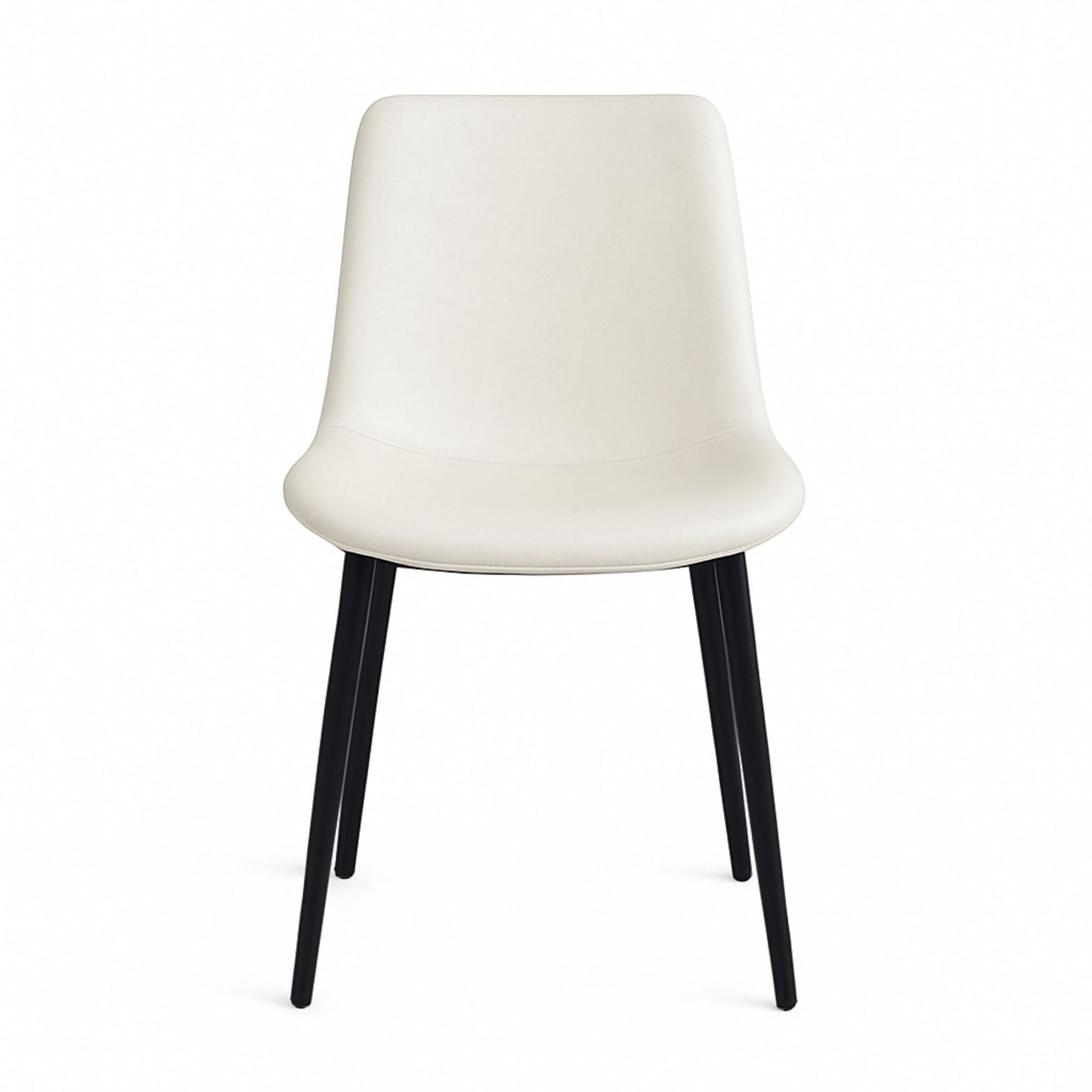 Silla Luxury Spoon En Cuero Con Patas Metálicas