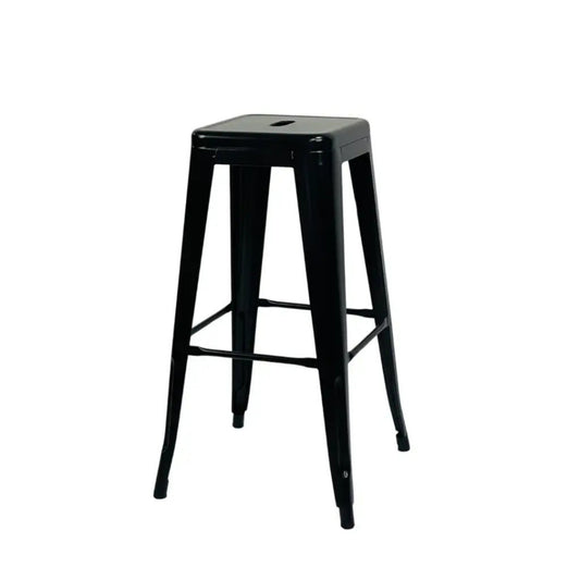 Taburete metálico Tolix negro estilo industrial para bar o restaurante