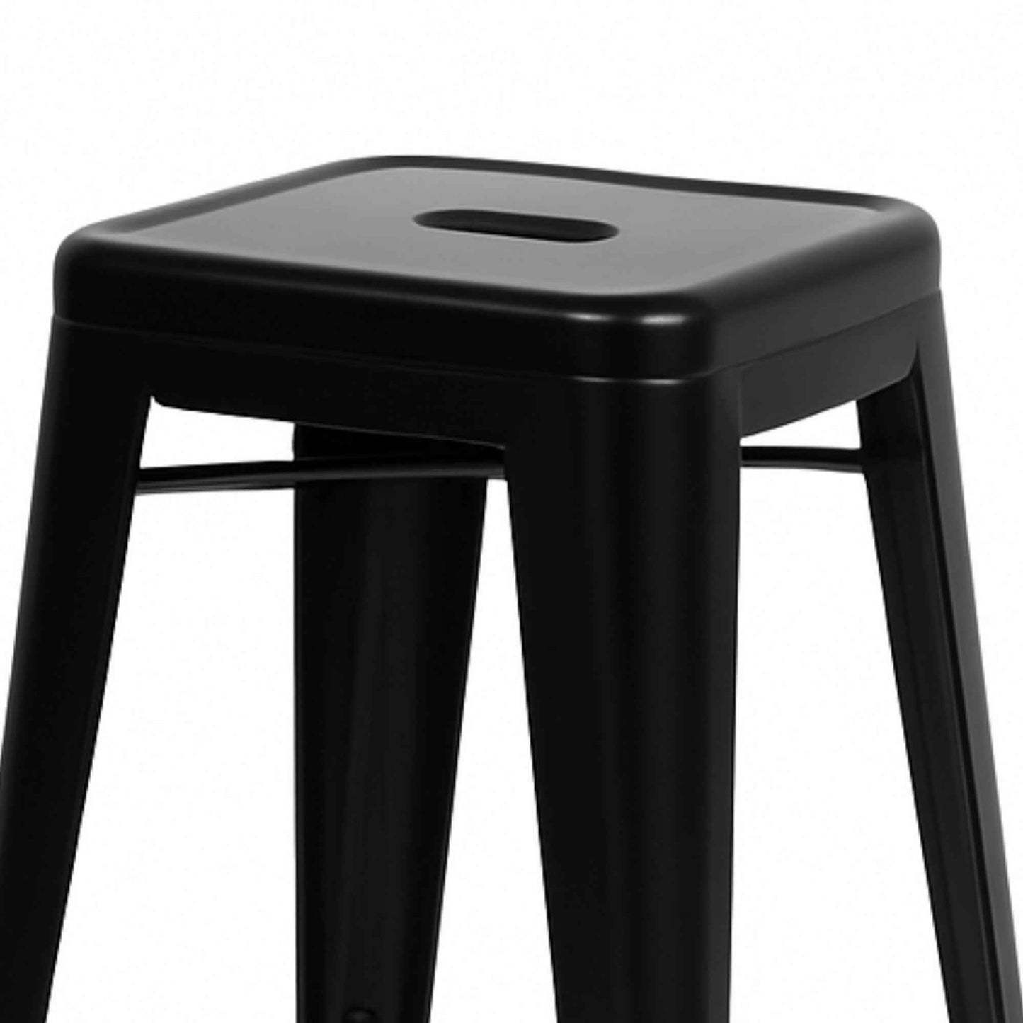 Taburete Tolix negro metálico sin espaldar para barra o negocio