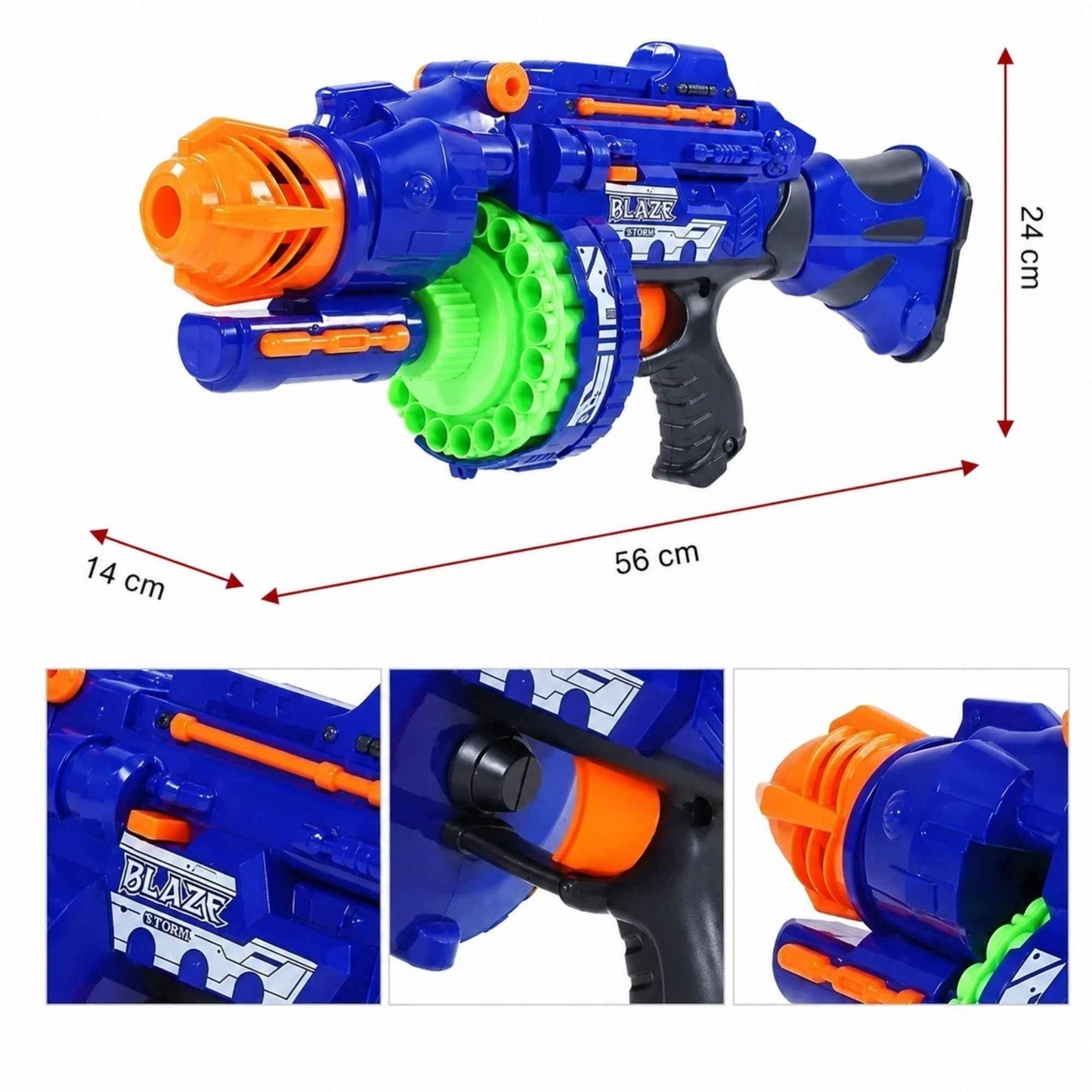 Lanzador de dardos Blaze Storm X40 azul y naranja para juego recreativo