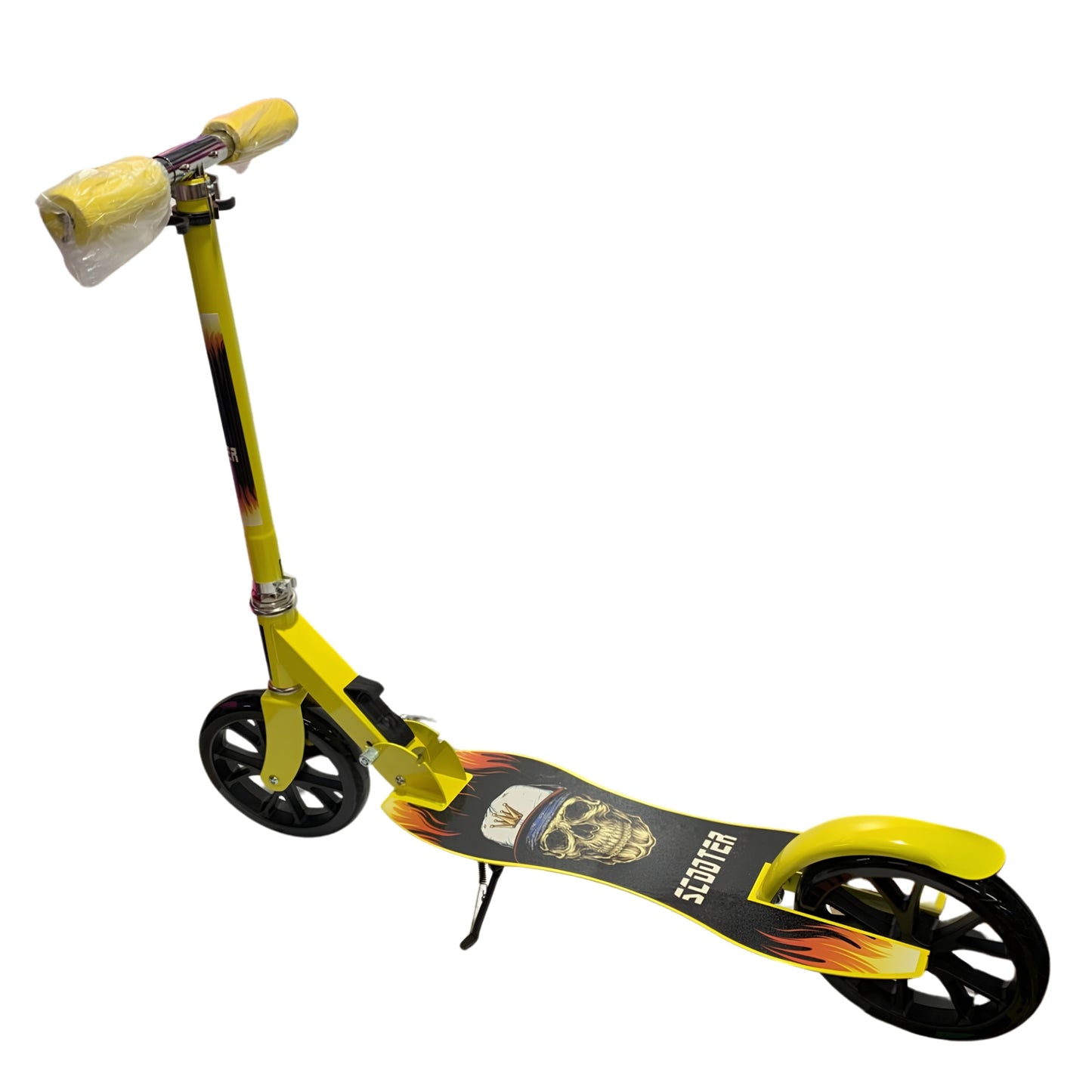 Monopatín amarillo tipo guitarra para niños, jóvenes y paseo