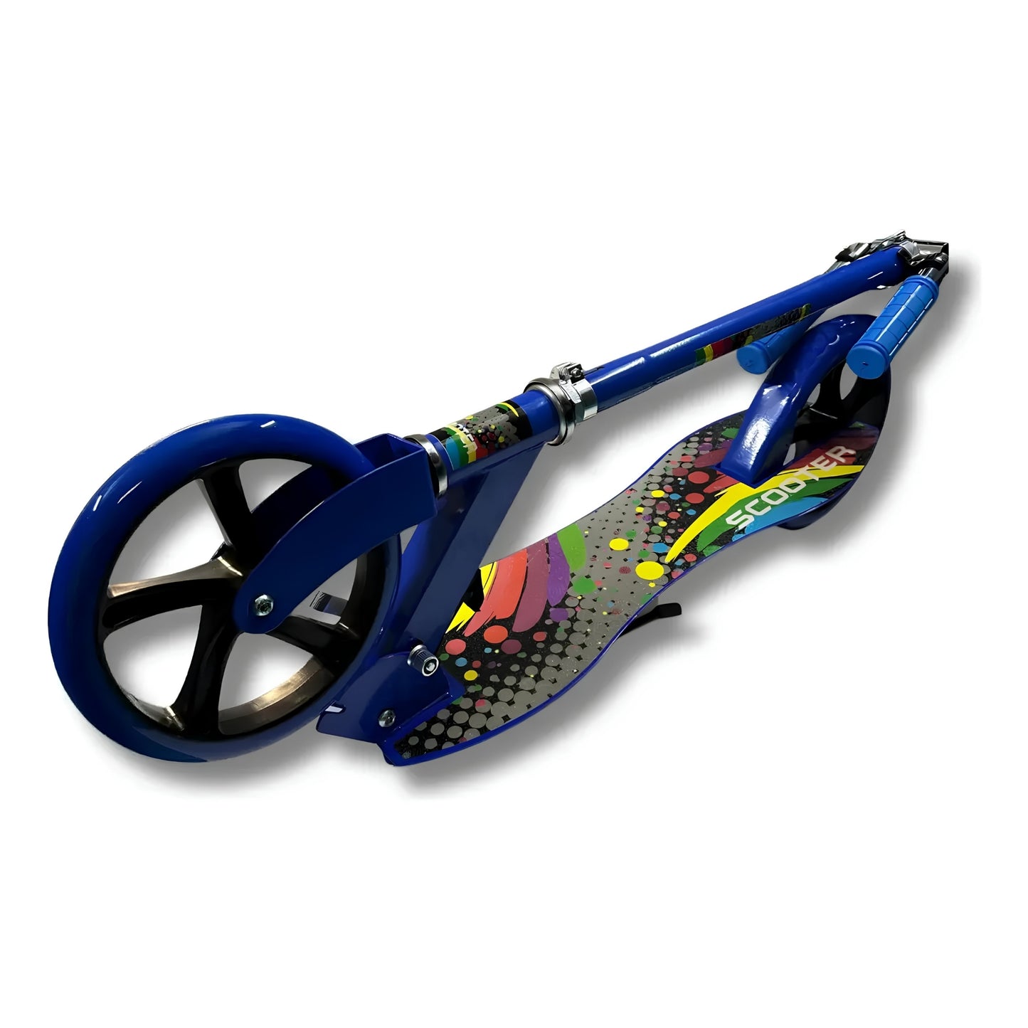 Monopatín azul tipo guitarra para paseo, recreación y actividad física