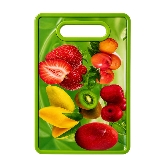 Tabla de Picar Decorada con Diseño de Frutas para Cocina 37x36 cm
