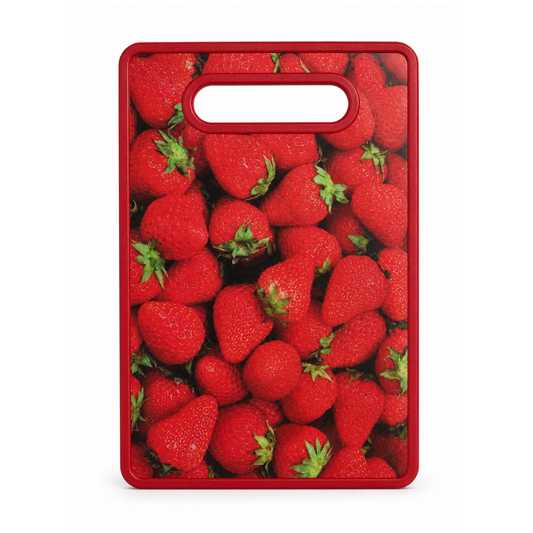 Tabla de Picar Decorada con Diseño de Frutas para Cocina 37x36 cm