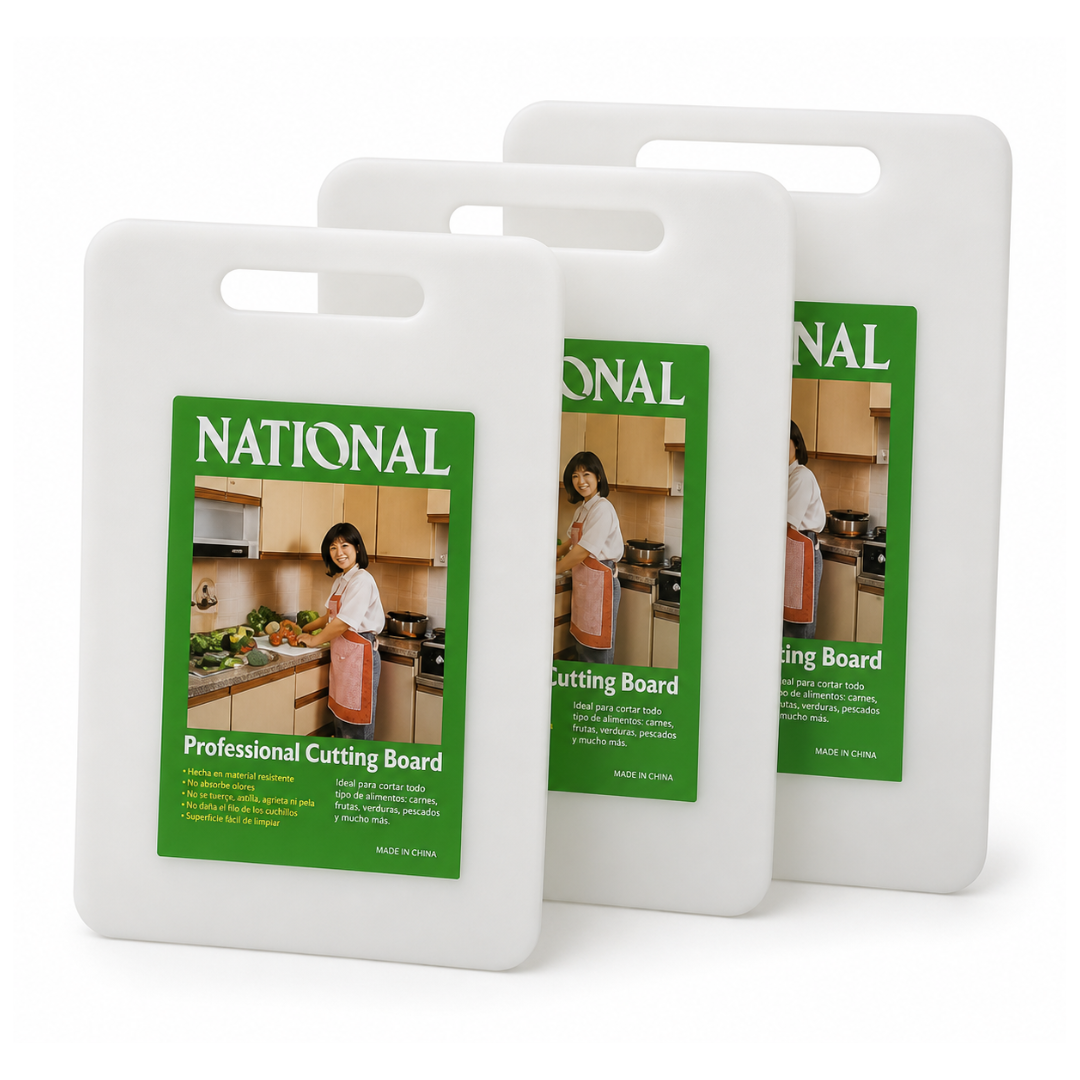 Set de 3 tablas plásticas para cocina, cortar alimentos y uso diario en el hogar