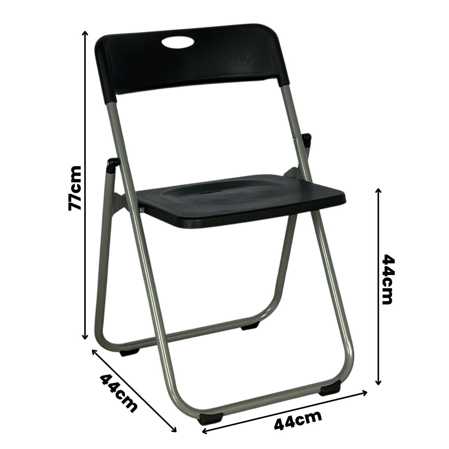 Sillas Color Negro Silla Plegable Plástico Reforzada