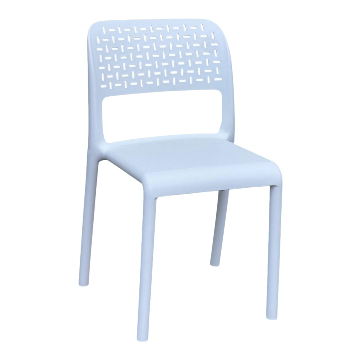Silla ergonómica azul clara con respaldo calado para hogar y negocio