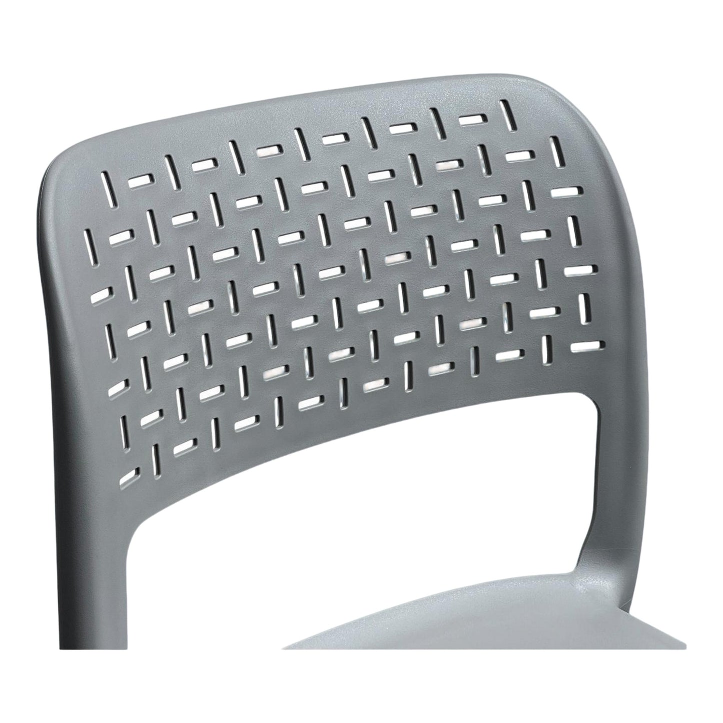 Silla gris con respaldo calado para restaurante y espacios modernos