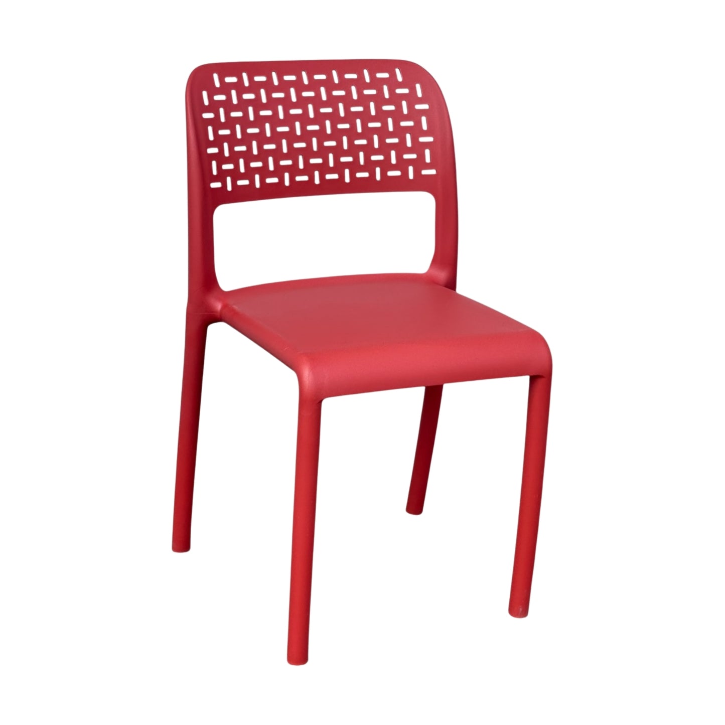 Silla roja con respaldo calado para comedor, cocina y decoración moderna