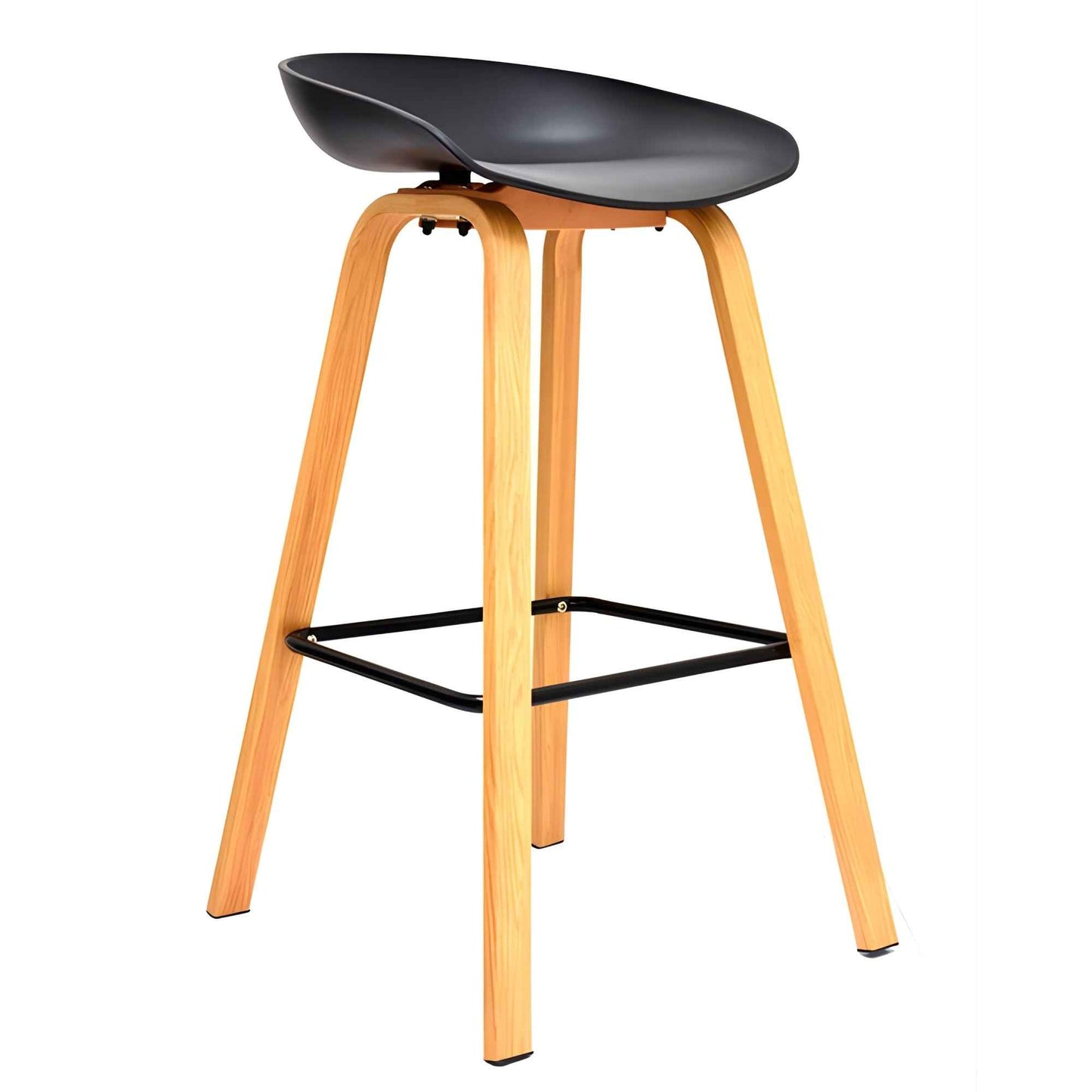 Silla Misuri blanca con patas metálicas acabado madera para comedor o negocio