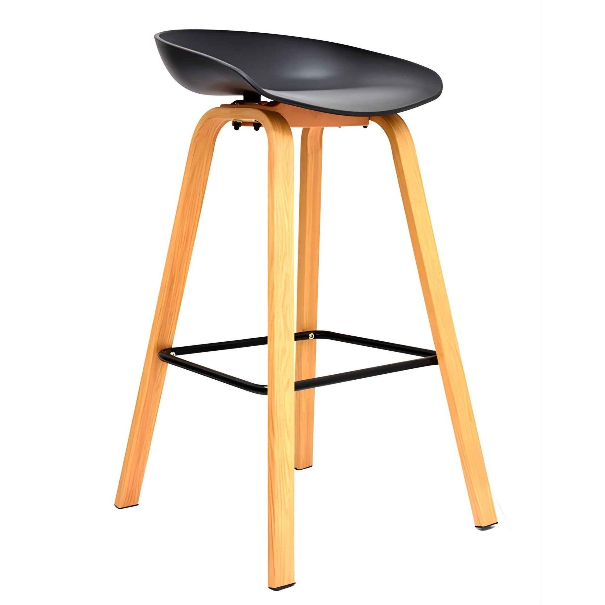 Silla Misuri blanca con patas metálicas acabado madera para comedor o negocio