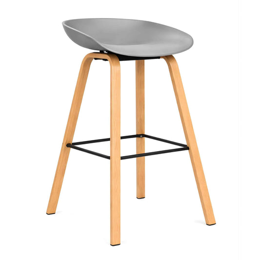Silla Misuri con asiento blanco y patas tipo madera para hogar o restaurante