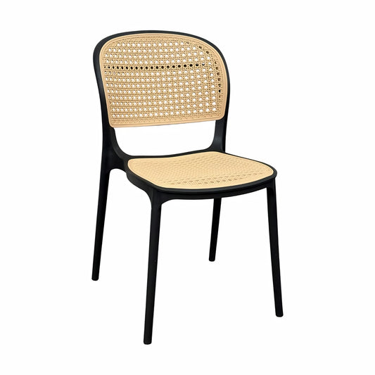 Silla Solea cuadrada con brazos en polipropileno para comedor, terraza y hogar