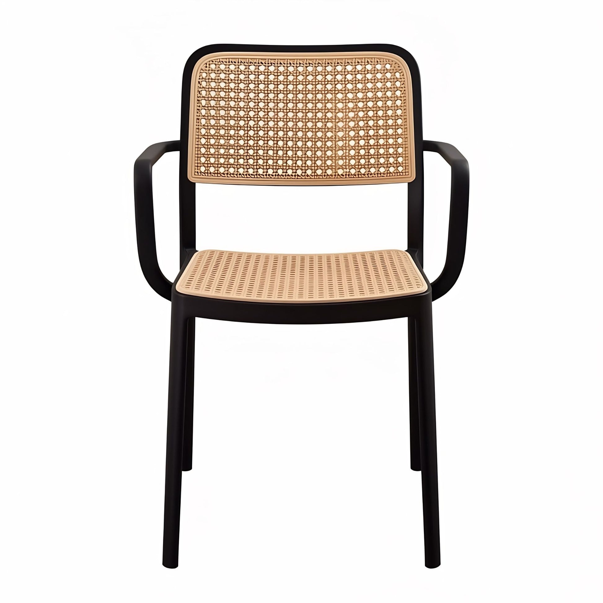 Silla Solea cuadrada con brazos en polipropileno para comedor, terraza y hogar