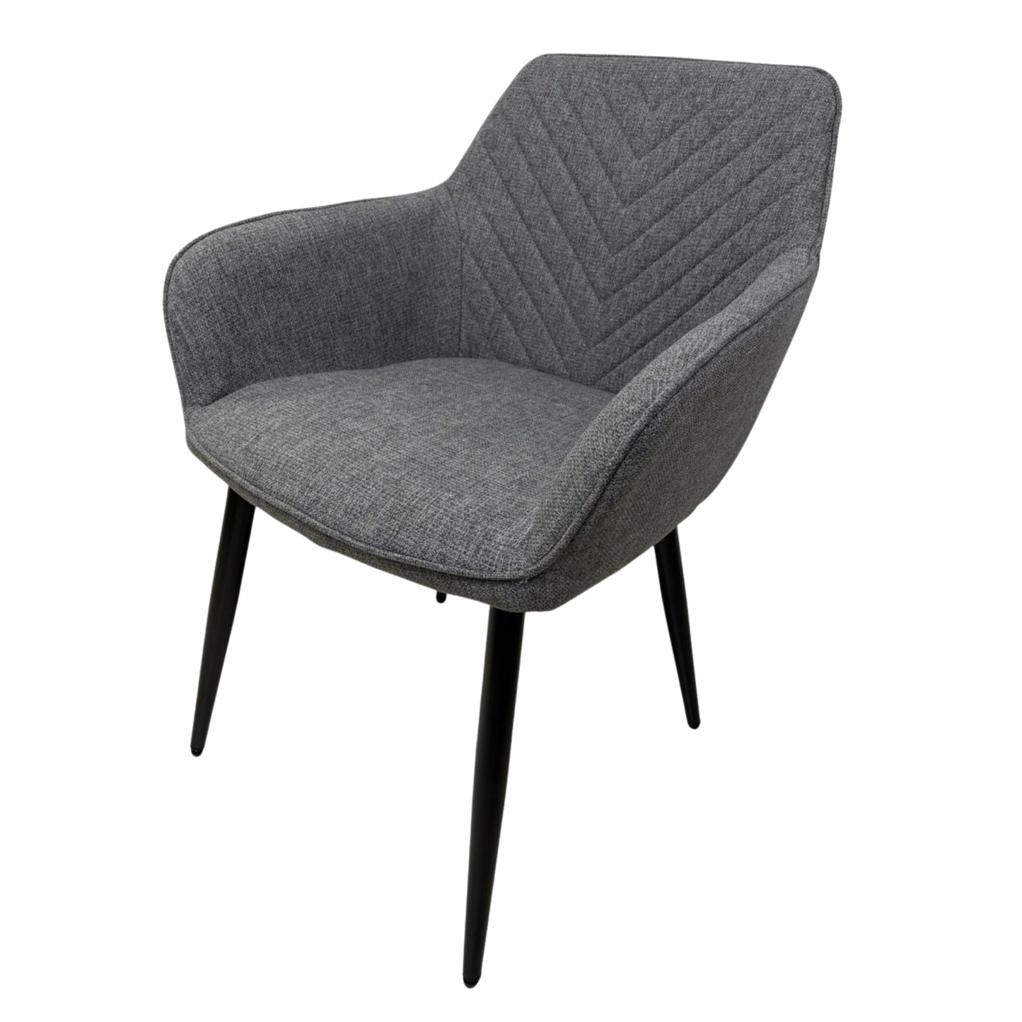 Poltrona Milei Tapizada En Tela Gris