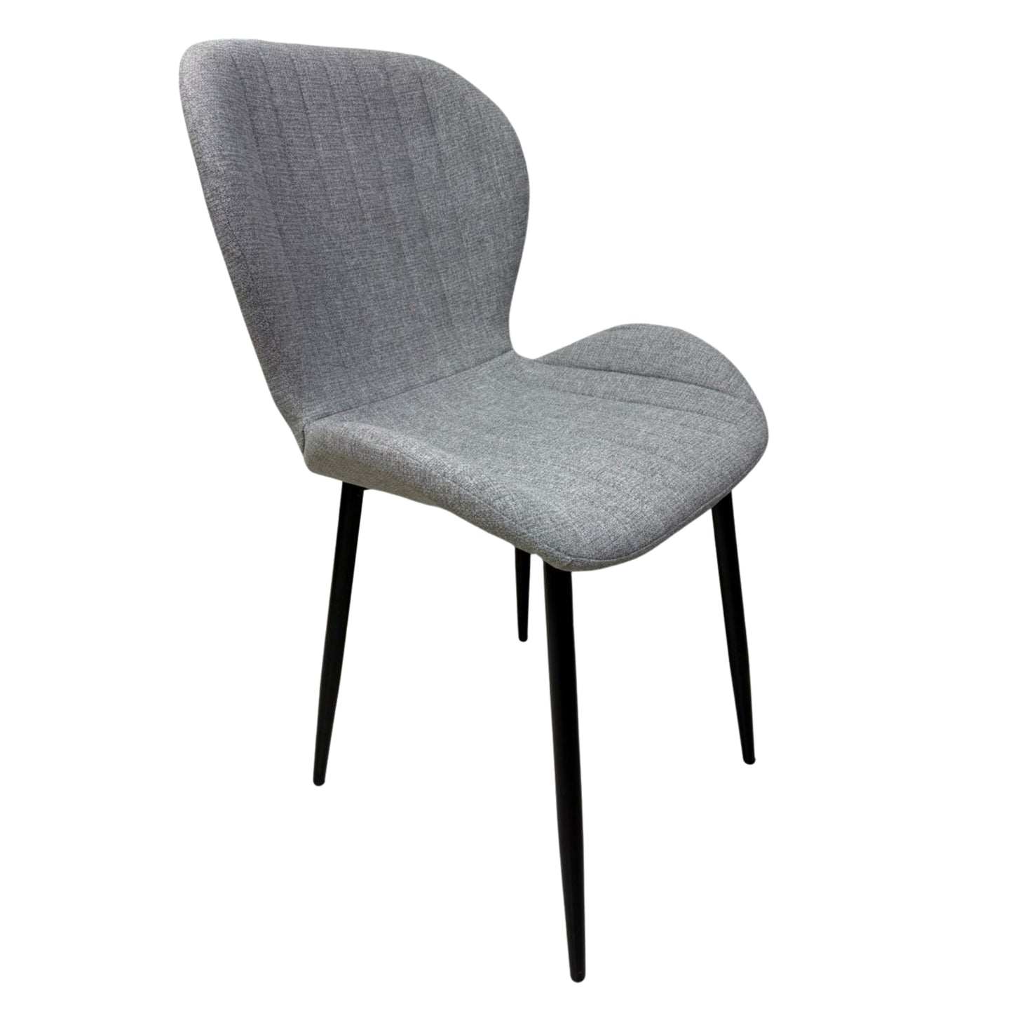 Silla Sol Tapizada En Tela Gris