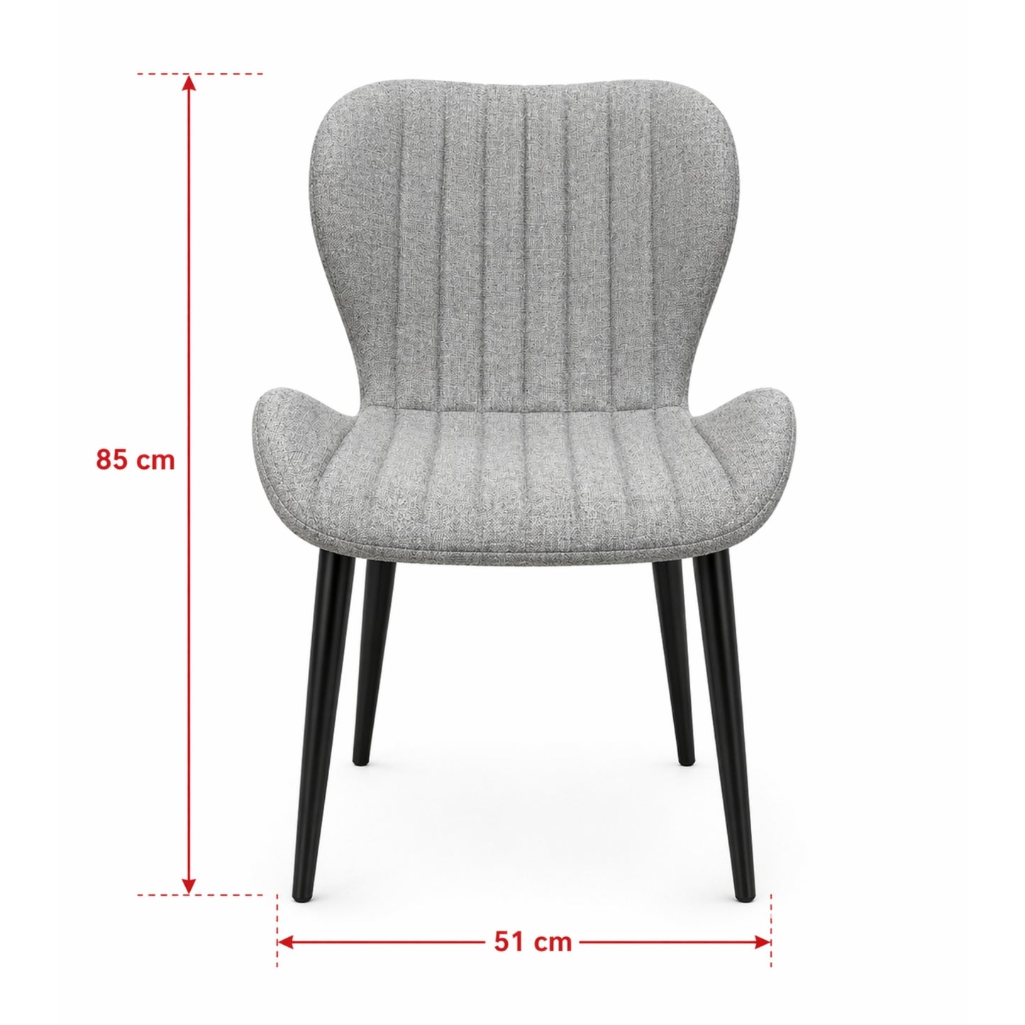 Silla Sol Tapizada En Tela Gris