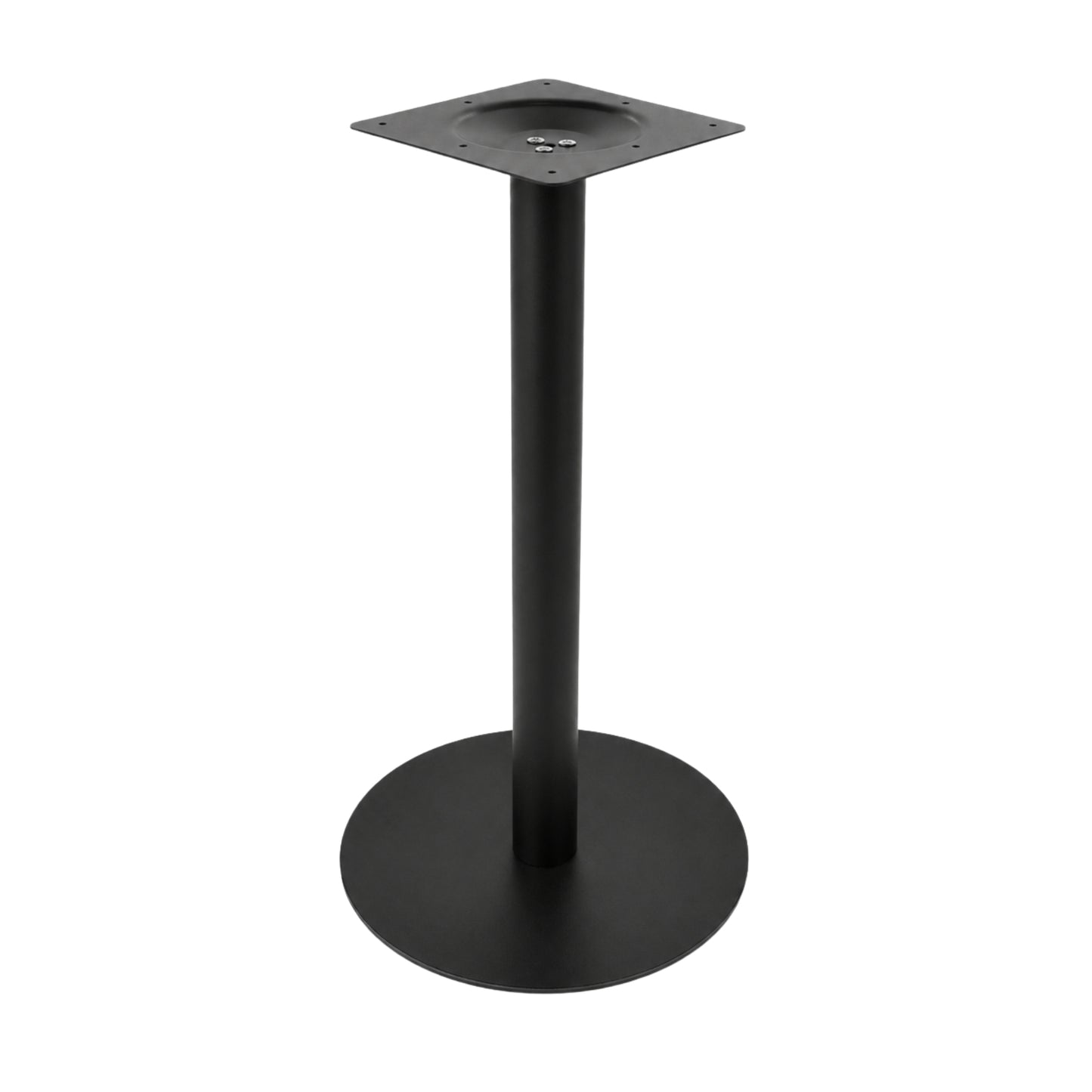 Estructura metálica para mesa central con base circular para comedor, restaurante y cafetería