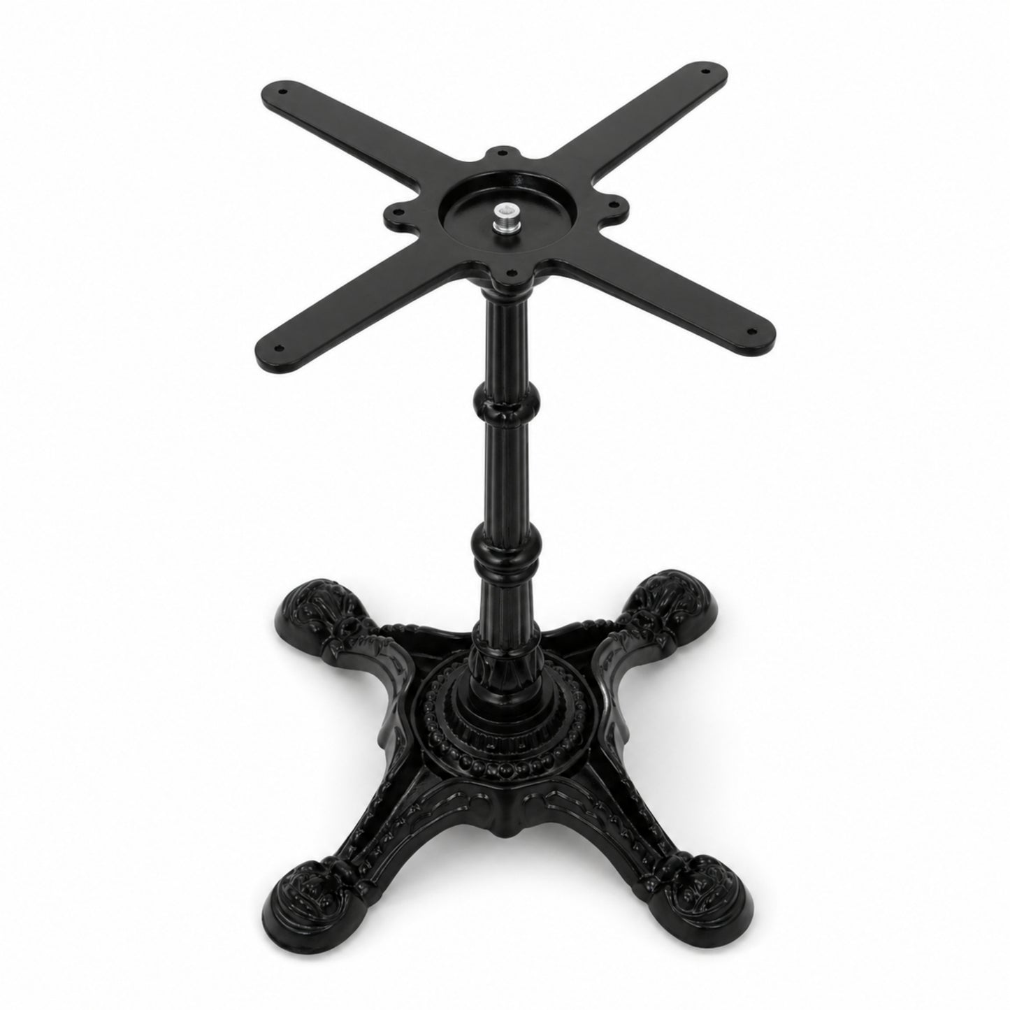 Estructura de mesa vintage en metal negro para restaurantes, bares y espacios decorativos