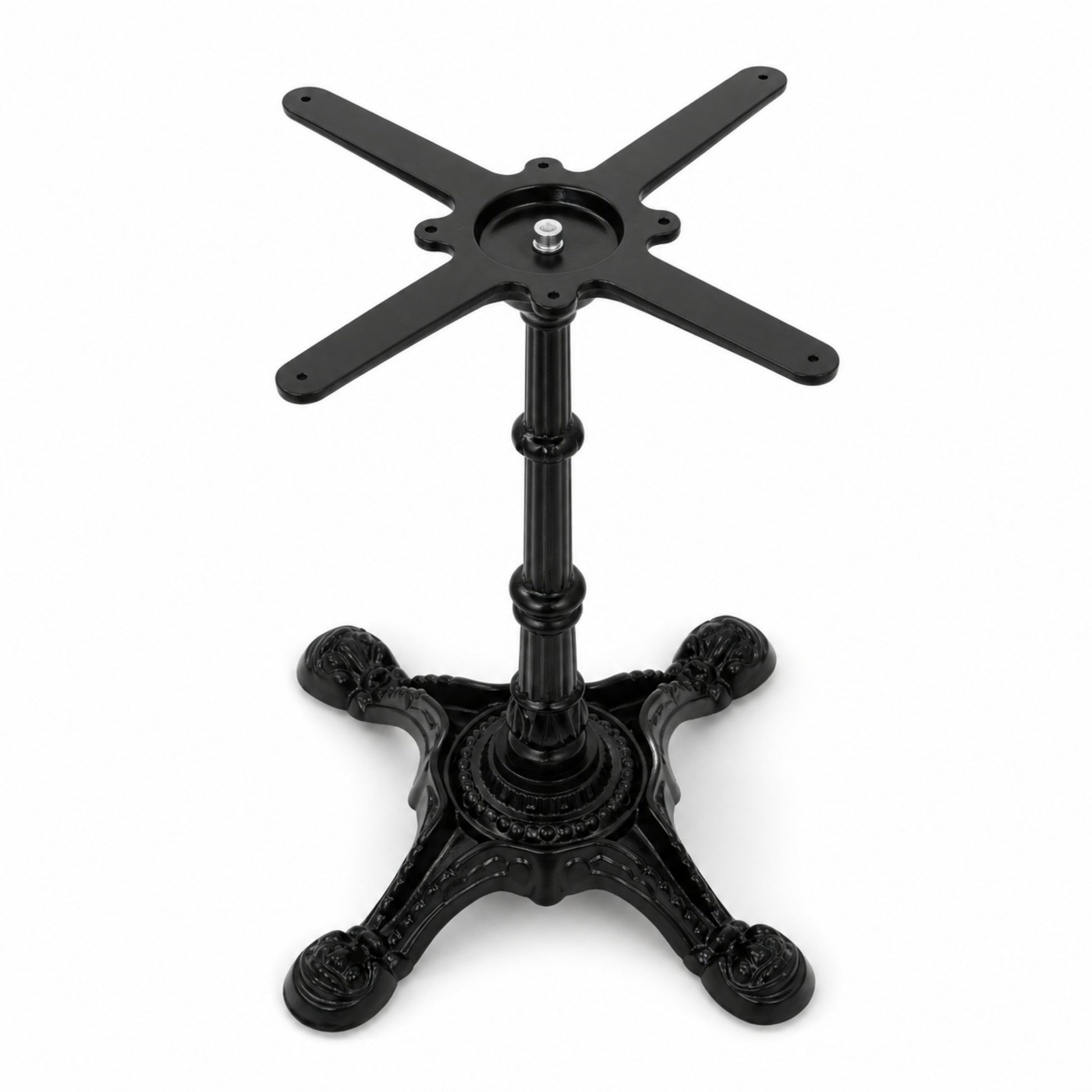 Estructura de mesa vintage en metal negro para restaurantes, bares y espacios decorativos