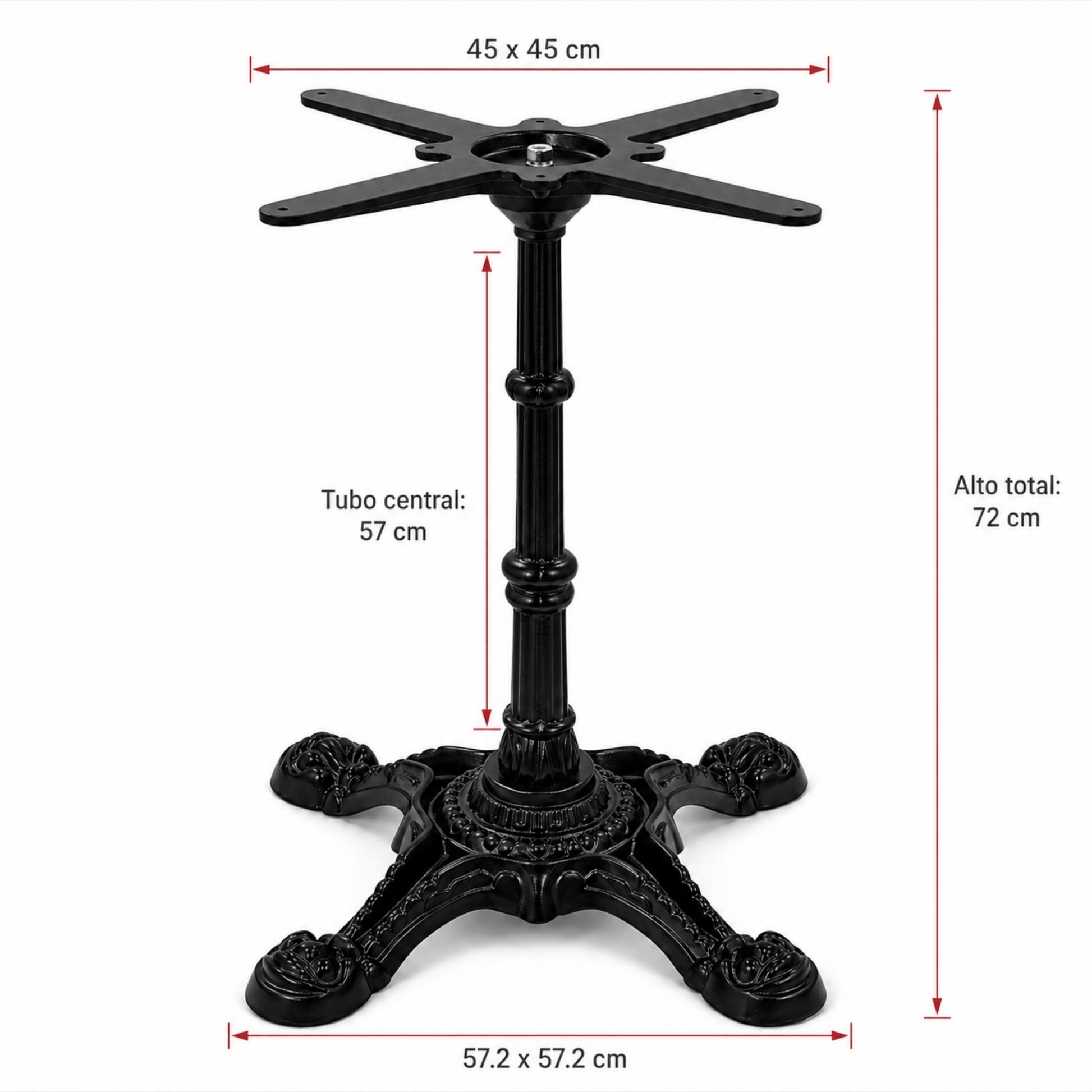 Base para mesa estilo vintage ornamental resistente para comedor y uso comercial