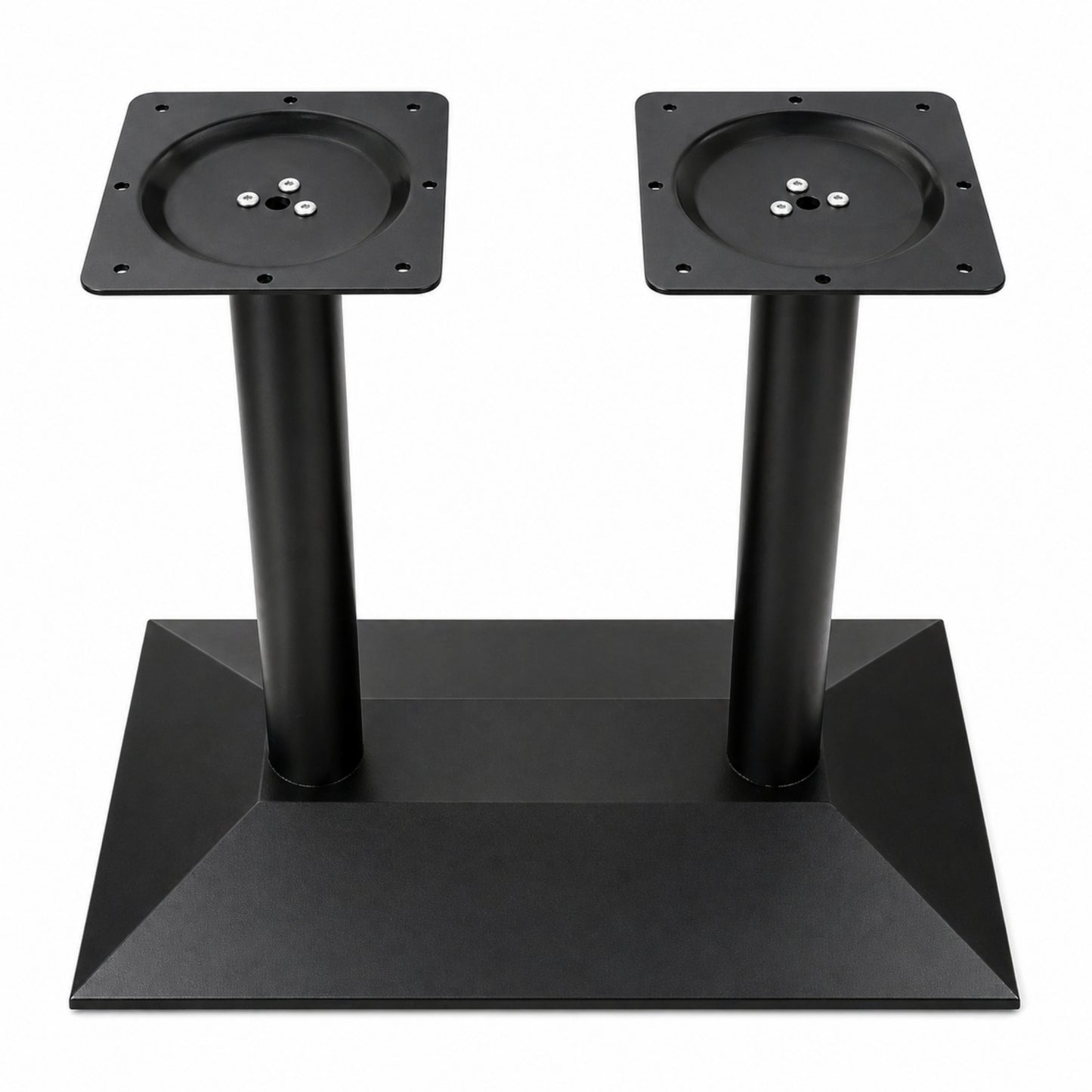 Base metálica rectangular doble para mesa de cafetería, negocio y comedor