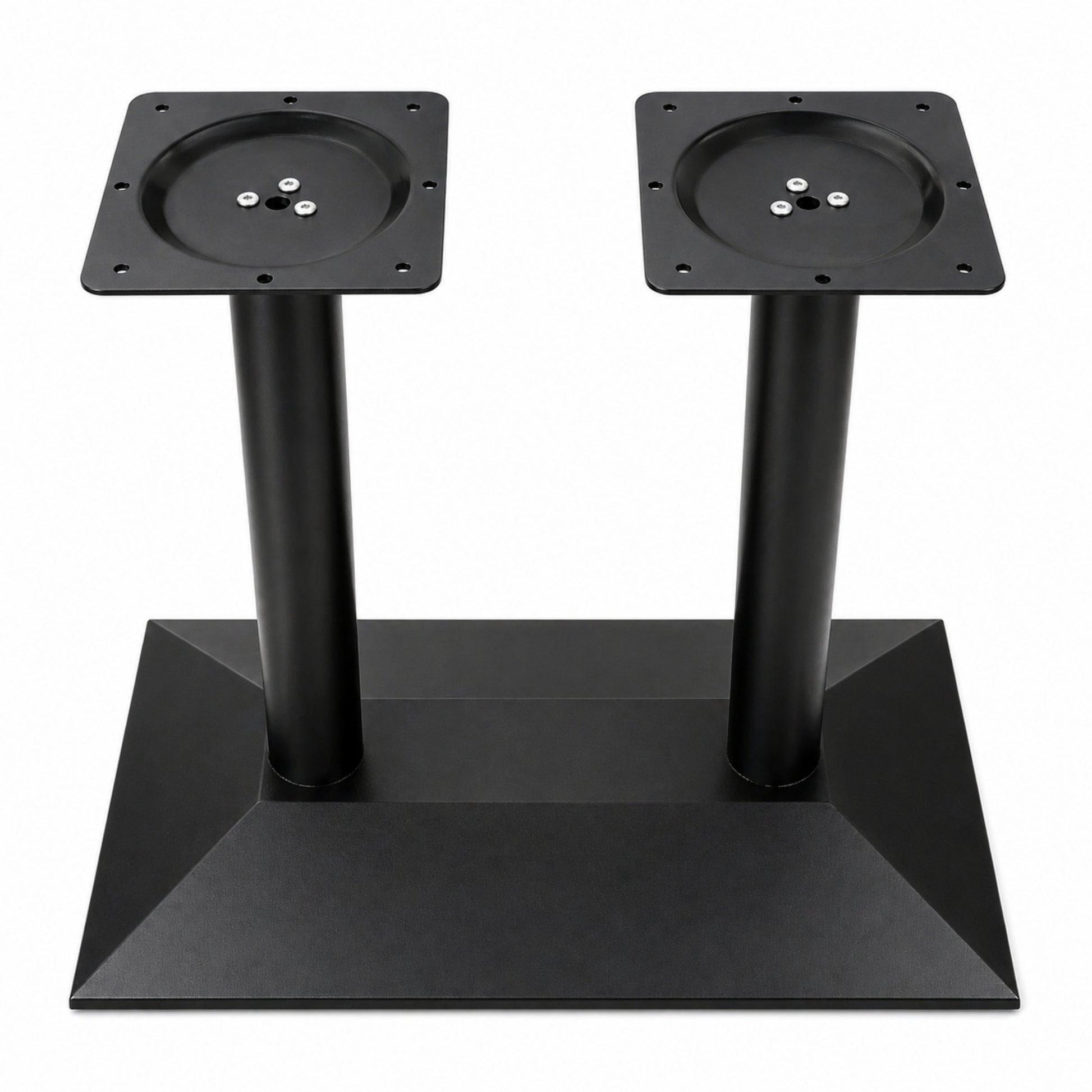 Base metálica rectangular doble para mesa de cafetería, negocio y comedor
