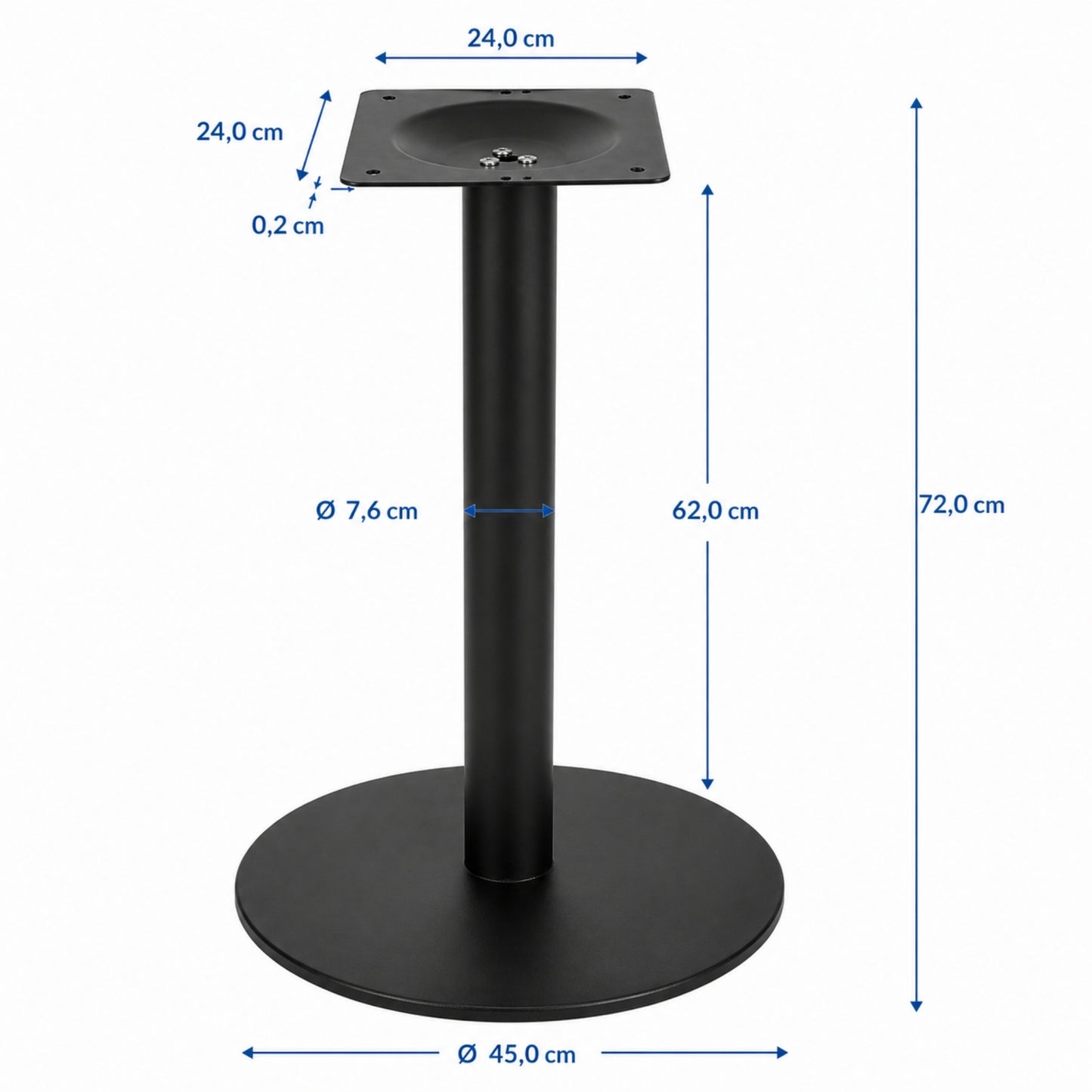 Base para mesa con disco inferior resistente para restaurantes y espacios modernos