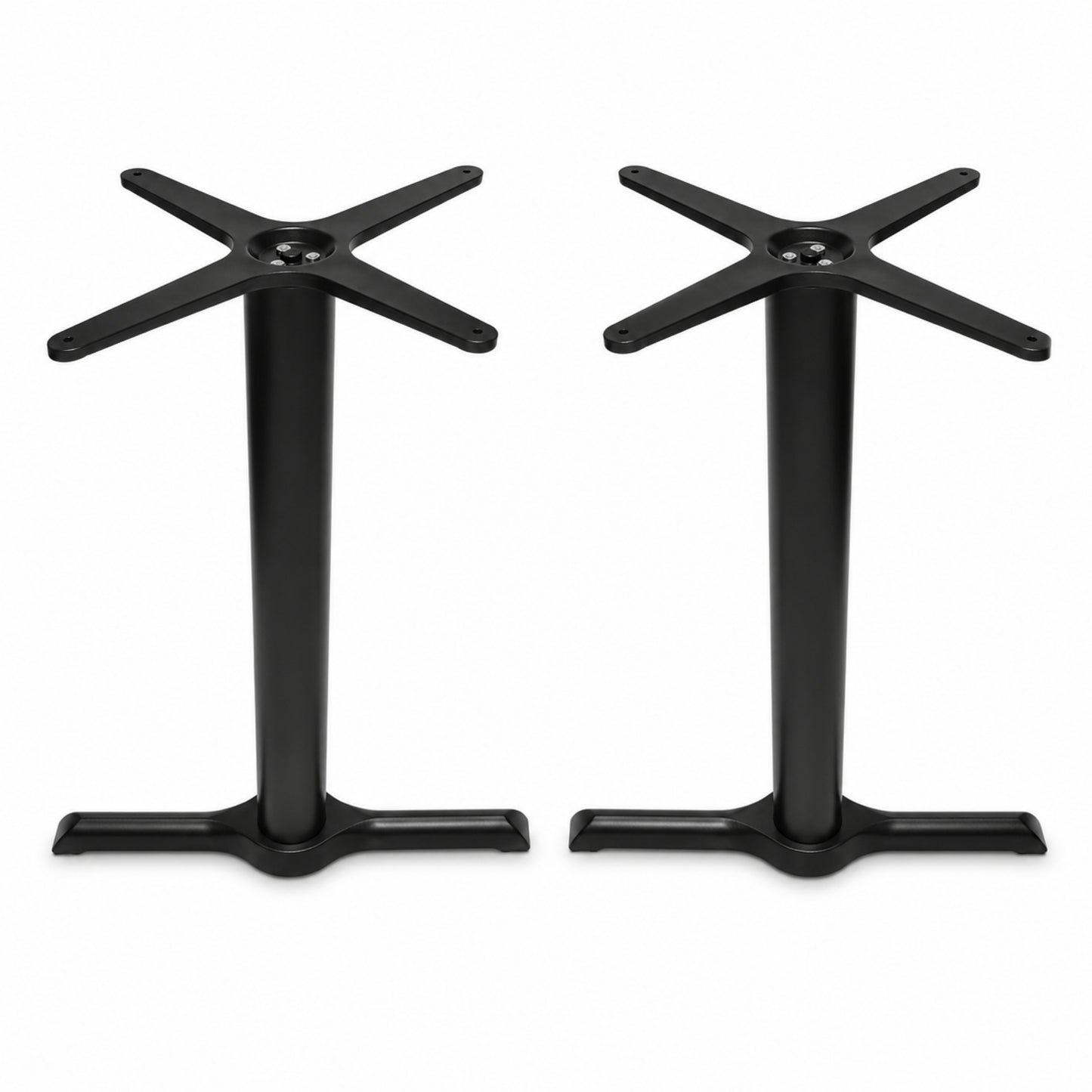 Estructura metálica doble para mesa con apoyo tipo T para restaurante y comedor