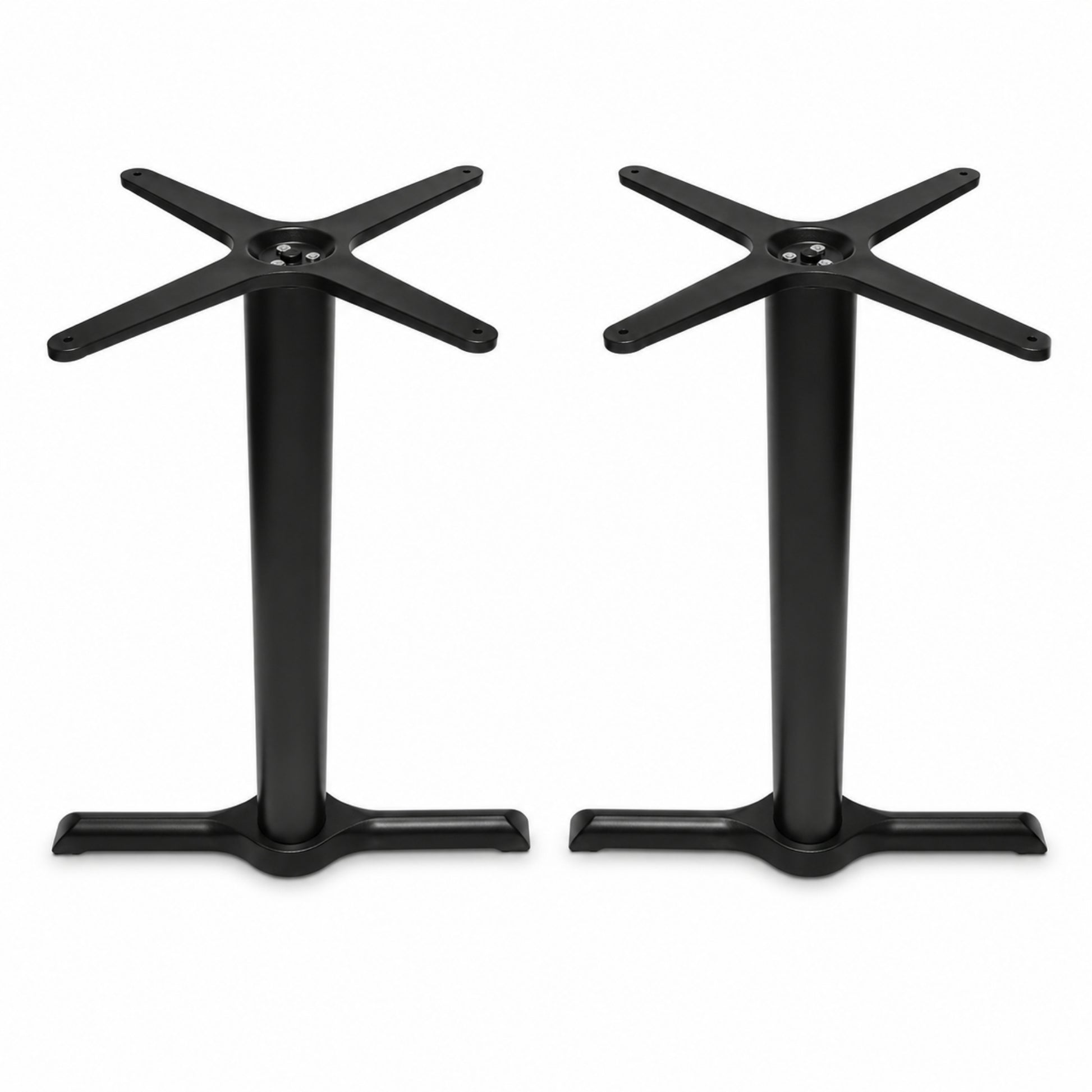 Estructura metálica doble para mesa con apoyo tipo T para restaurante y comedor
