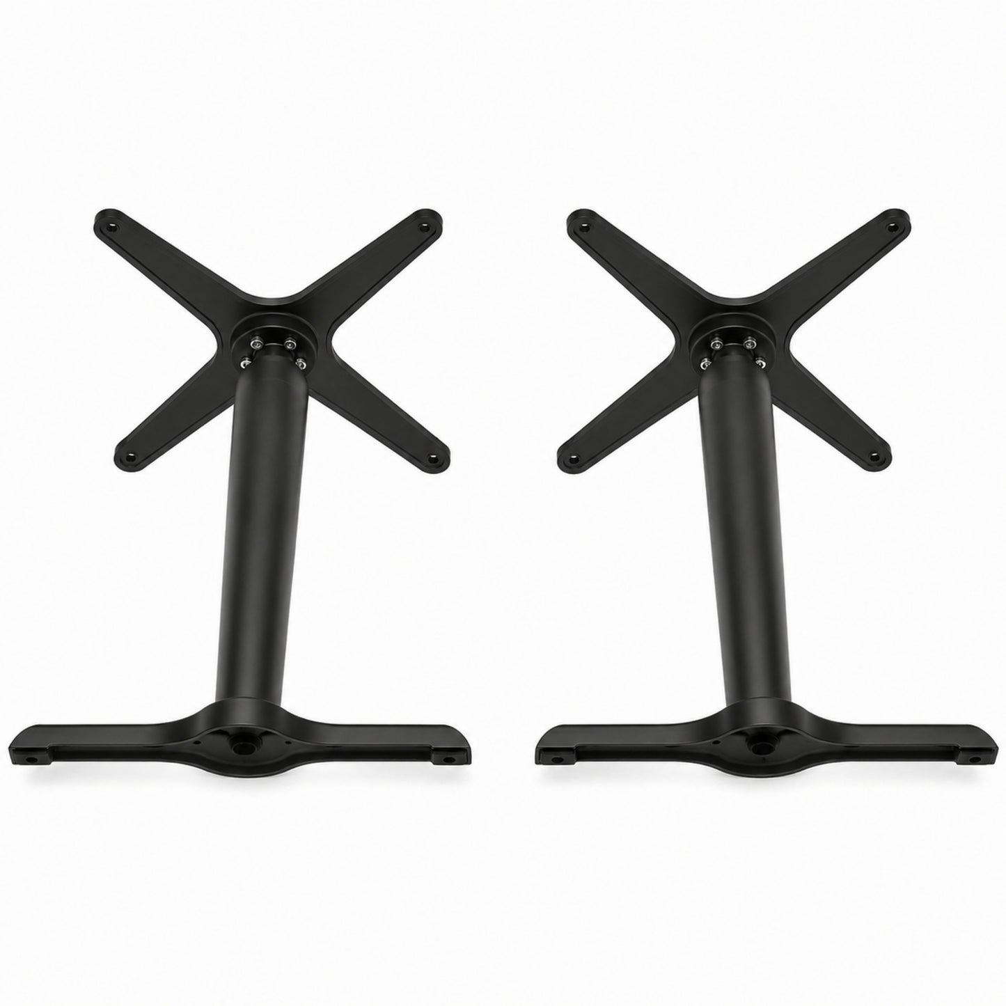 Estructura para mesa con doble apoyo metálico tipo T para uso comercial