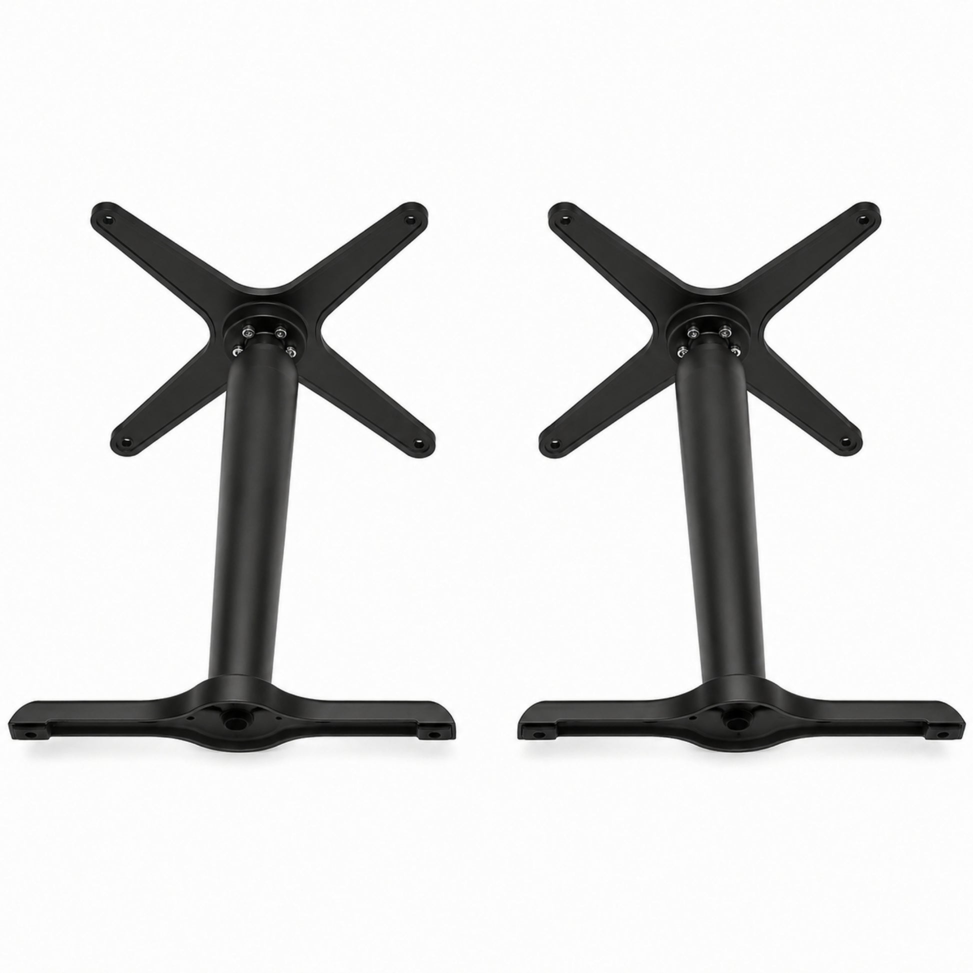 Estructura para mesa con doble apoyo metálico tipo T para uso comercial