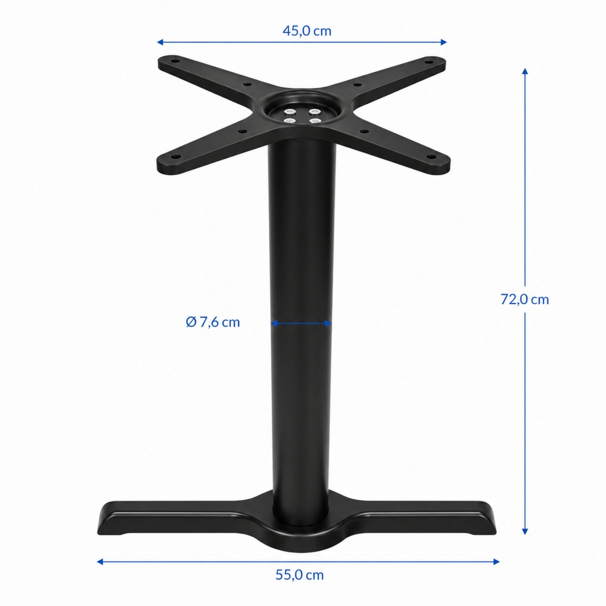Base doble metálica para mesa rectangular ideal para restaurantes y cafeterías