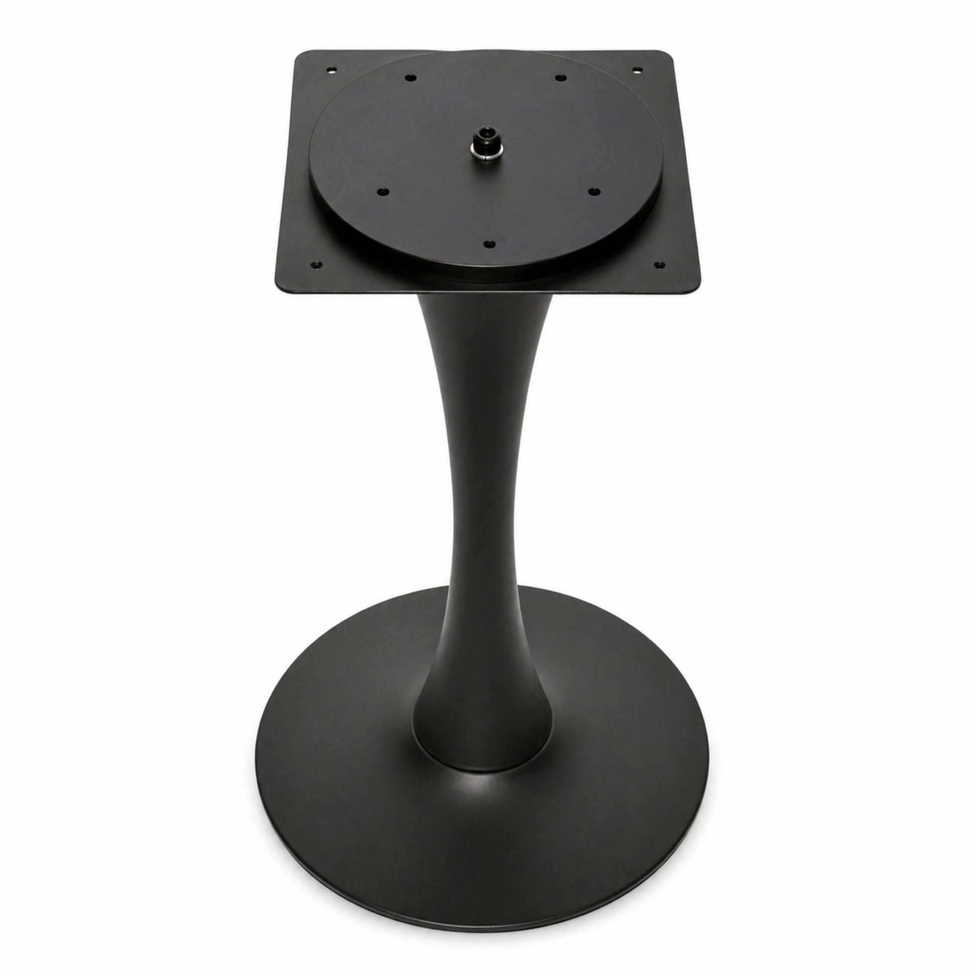Base metálica para mesa con diseño curvo para restaurantes, cafeterías y hogar