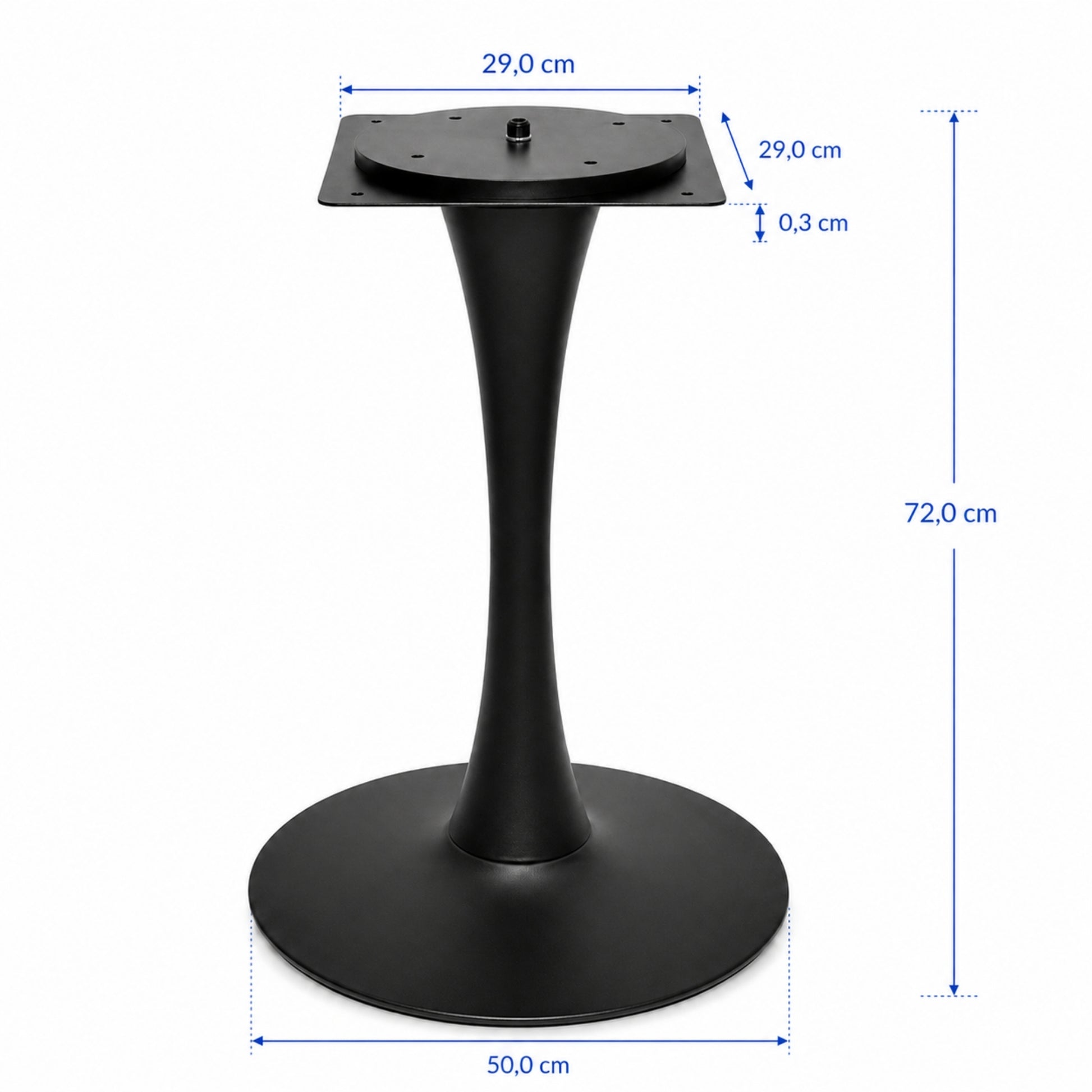 Base para mesa con perfil curvo elegante ideal para restaurantes y espacios modernos