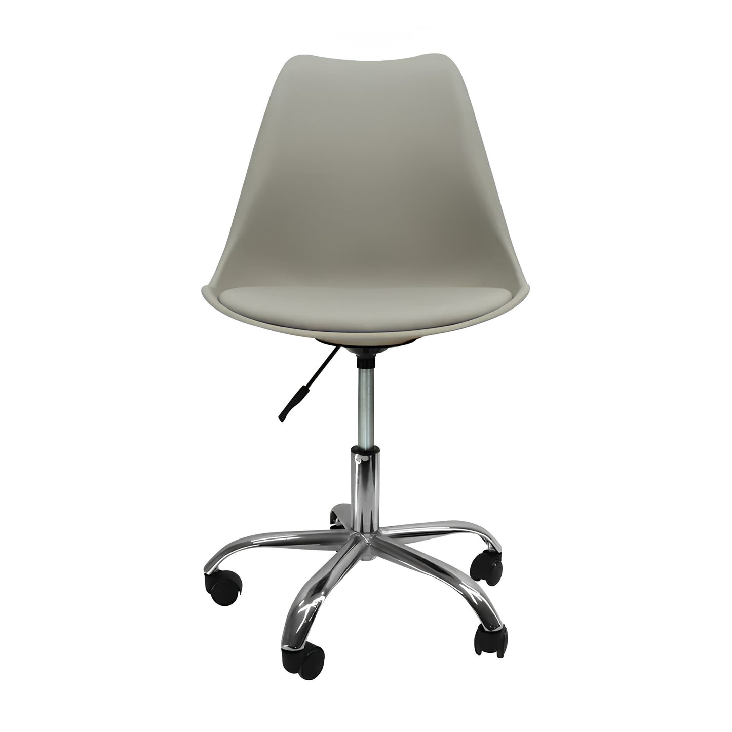Silla Eames beige ajustable con ruedas para oficina, estudio y tocador
