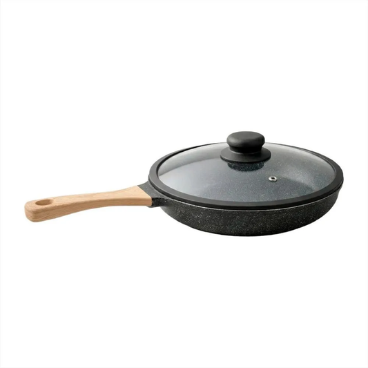 Sartén Antiadherente 28 cm con Tapa de Vidrio para Cocina