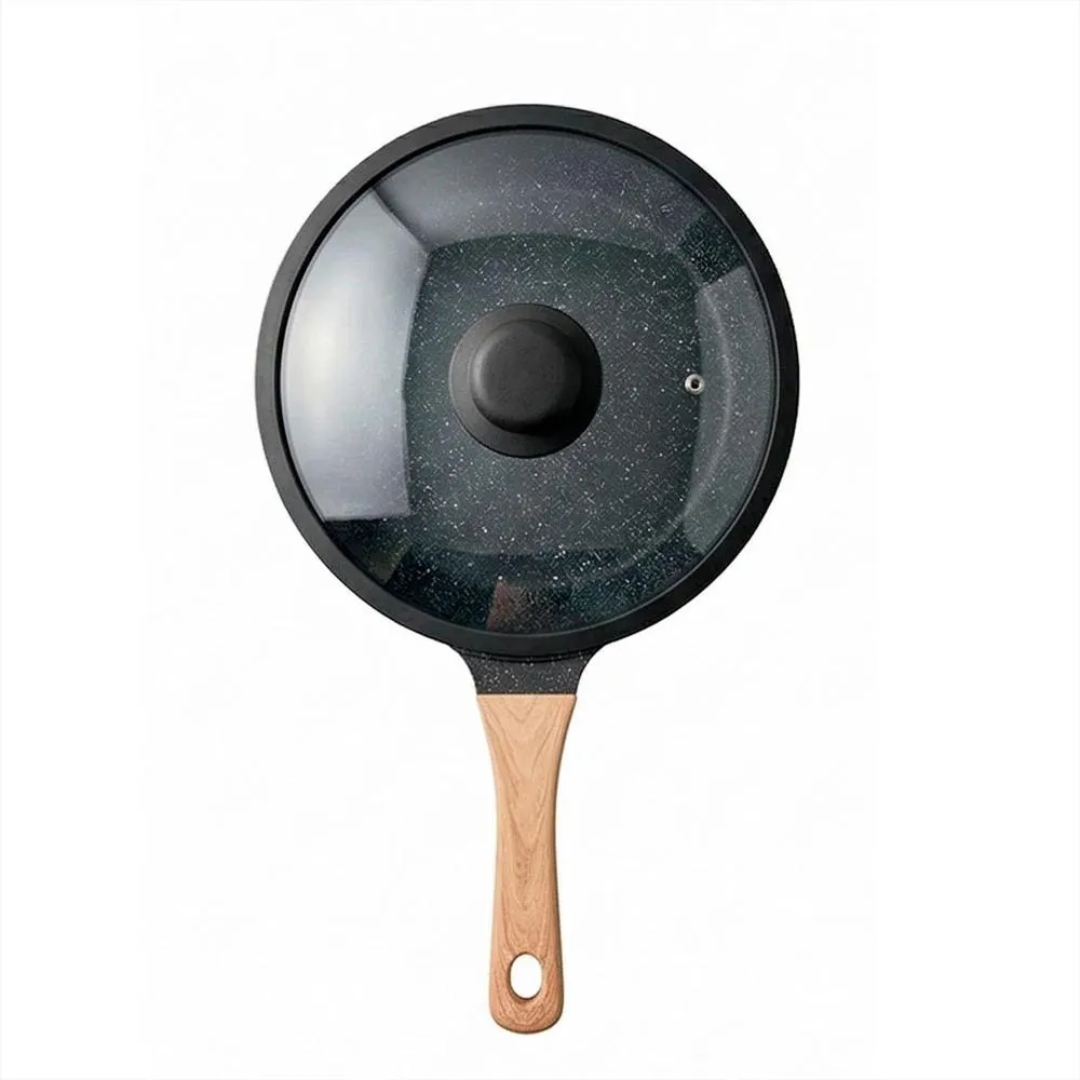 Sartén Antiadherente 28 cm con Tapa de Vidrio para Cocina