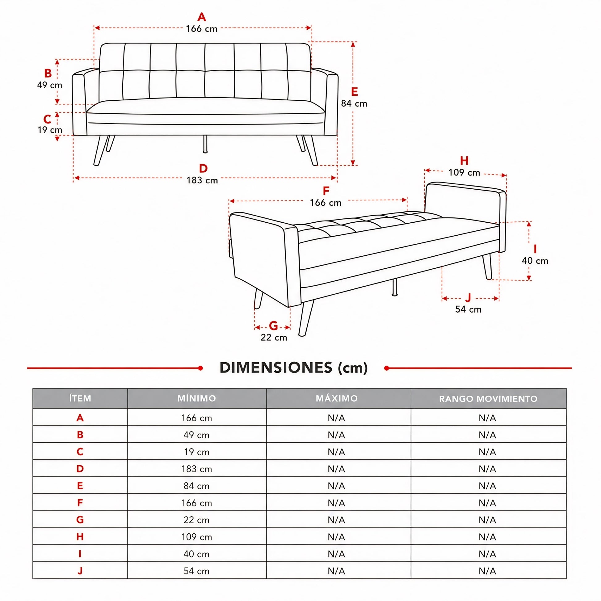 Sofá cama Venecia de 3 puestos ideal para apartamento, sala y espacios modernos