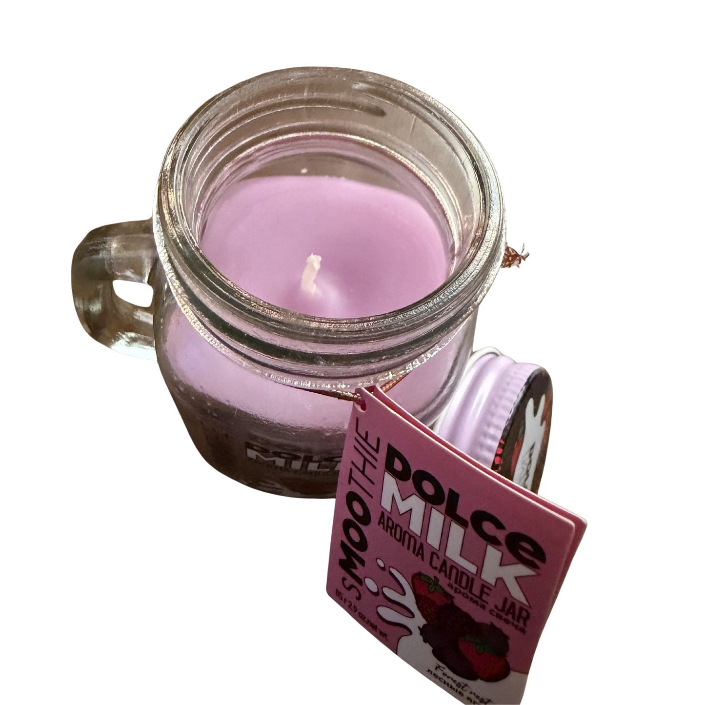 Vela aromática en frasco con diseño Smoothie para decoración y uso diario