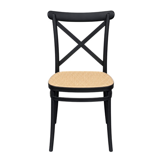 Silla Crossback Alis tipo mimbre para comedor, restaurante, cafetería y hogar