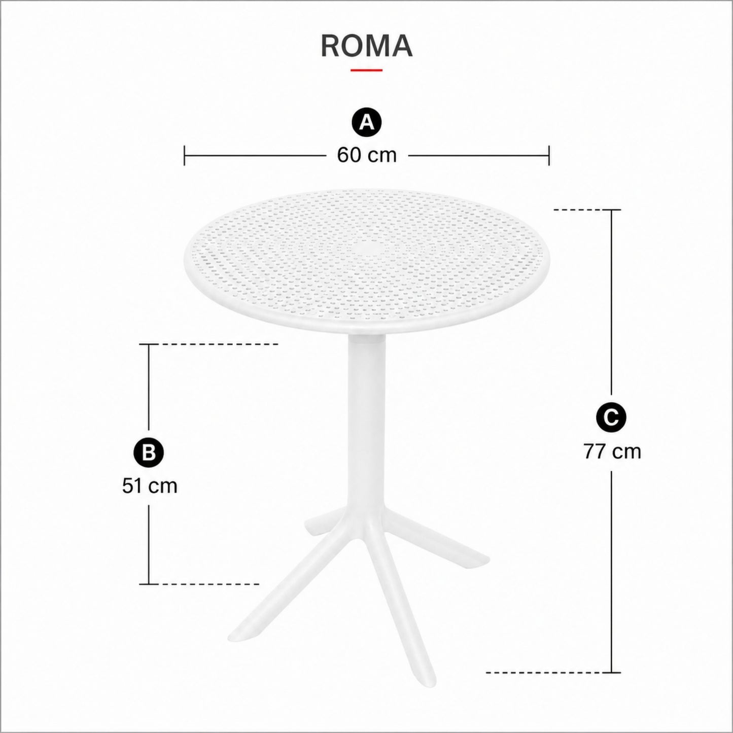 Mesa Roma Circular En Polipropileno