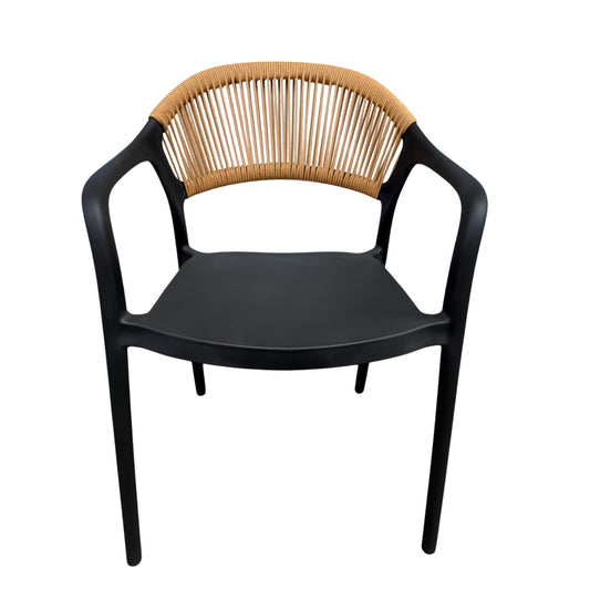 Silla Daytona en polipropileno negra para comedor y hogar moderno