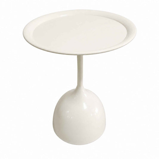 Mesita auxiliar Tulipan blanca de estilo moderno y minimalista
