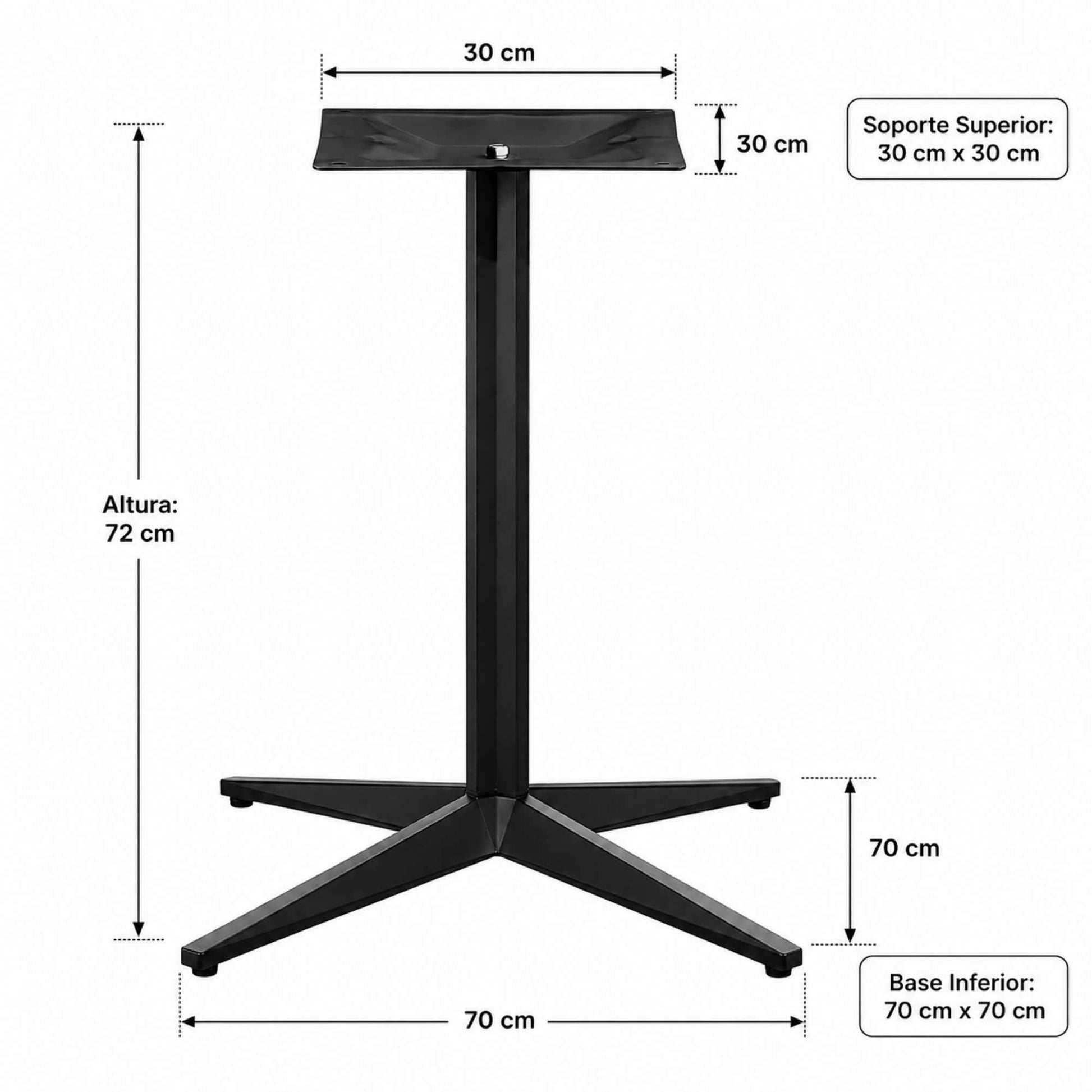 Estructura Metálica Para Mesa Con Base Inferior En Estrella